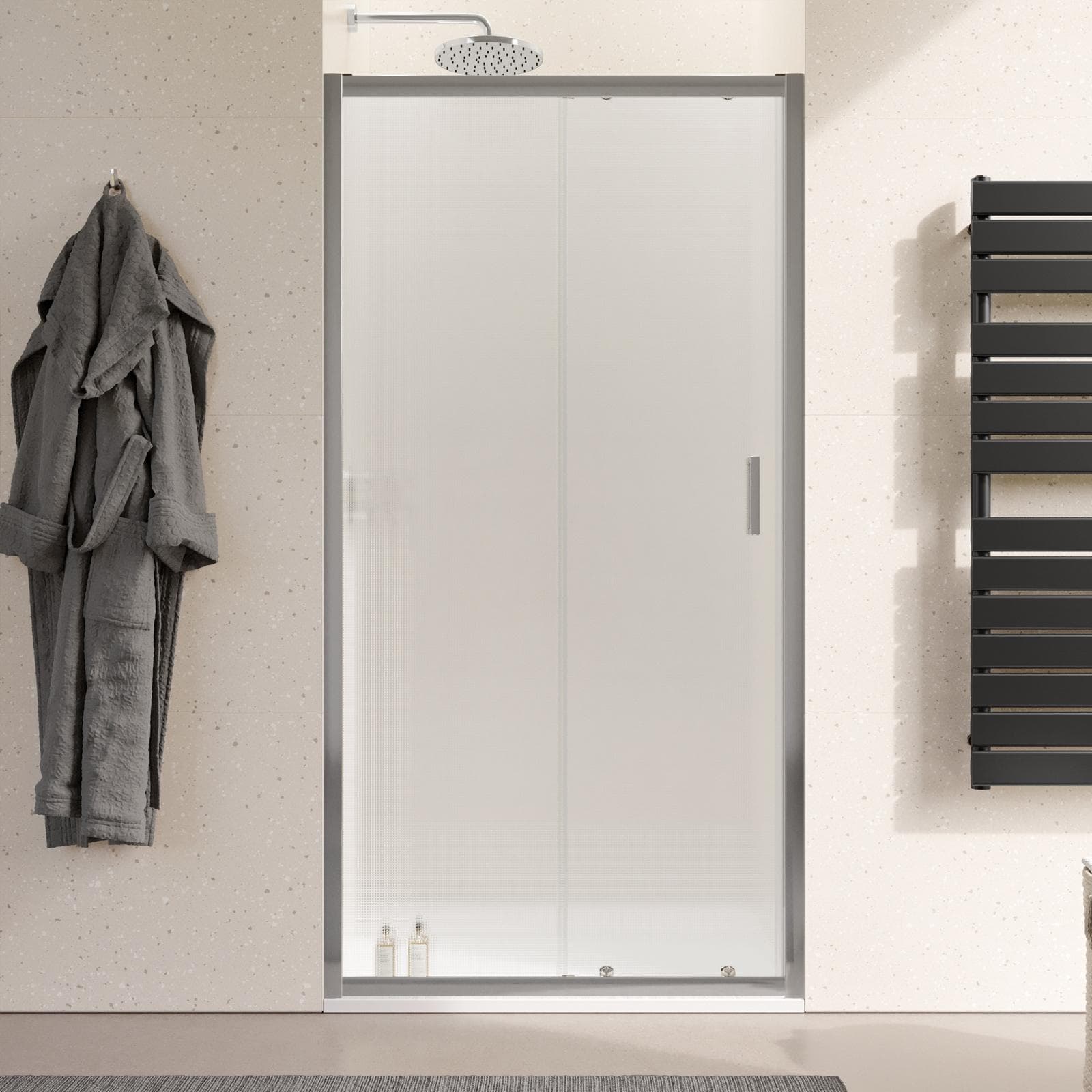 Nicchia doccia 100 cm scorrevole vetro temperato 6mm stampato 185h - Young