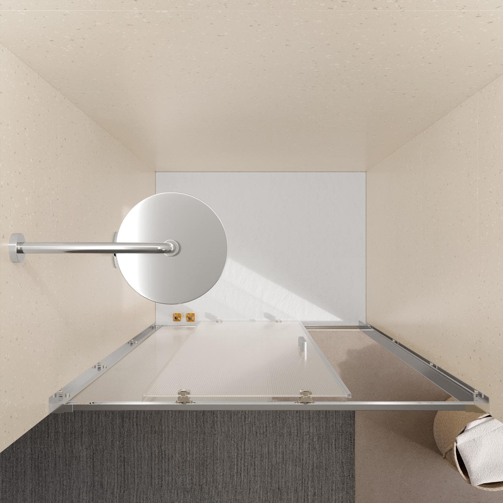 Nicchia doccia 115 cm scorrevole vetro temperato 6mm stampato 185h - Young