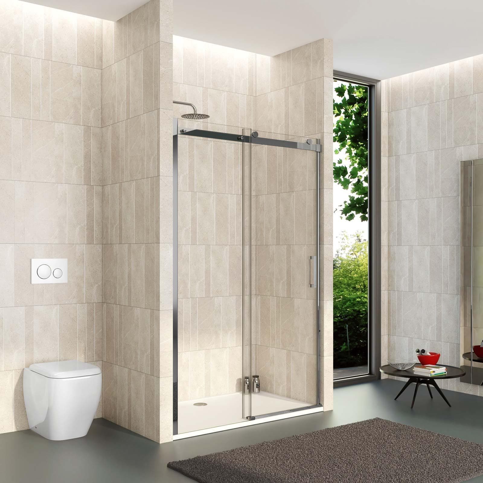 Box doccia nicchia 120 cm scorrevole vetro anticalcare trasparente profilo cromo 195h - Rail