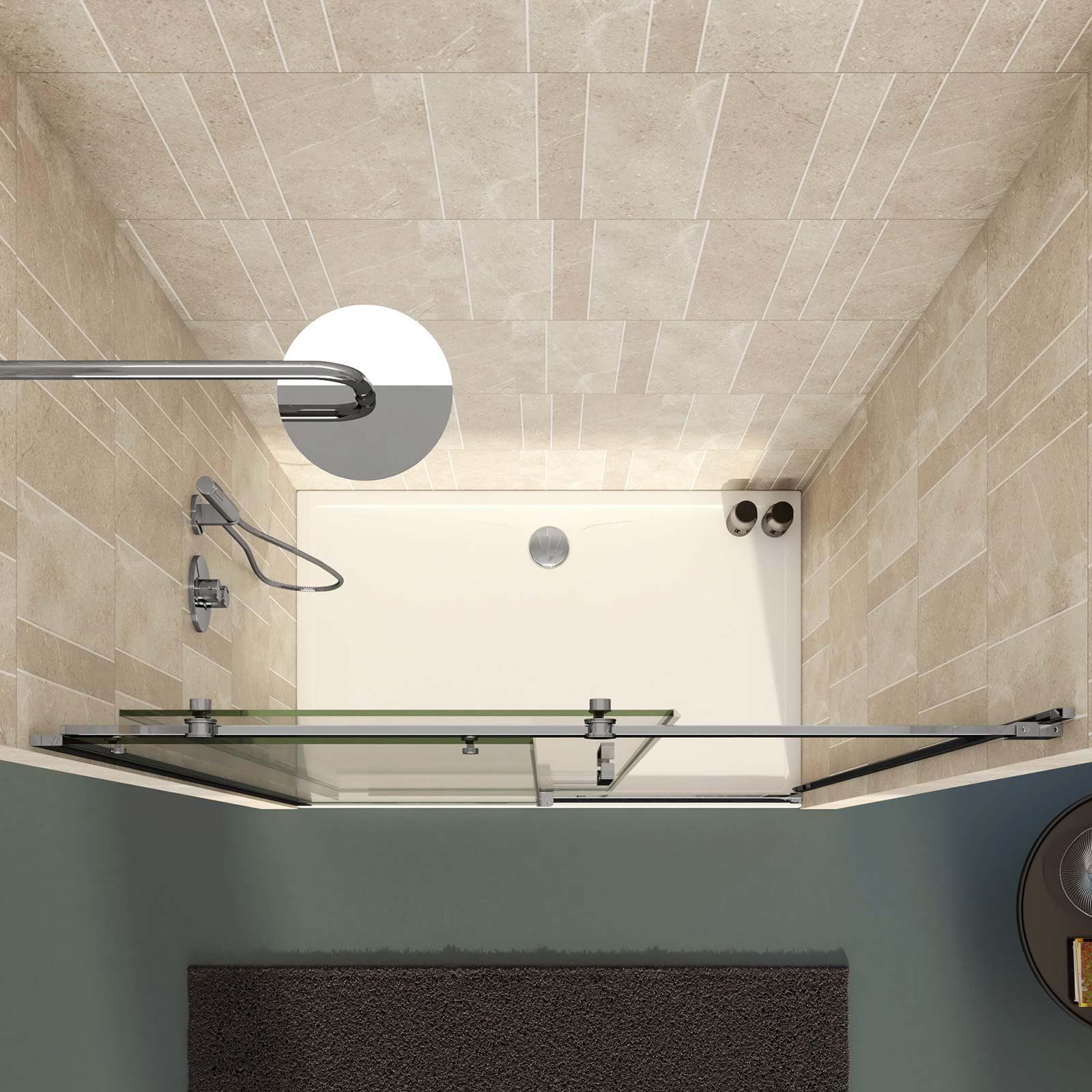 Box doccia nicchia 120 cm scorrevole vetro anticalcare trasparente profilo cromo 195h - Rail