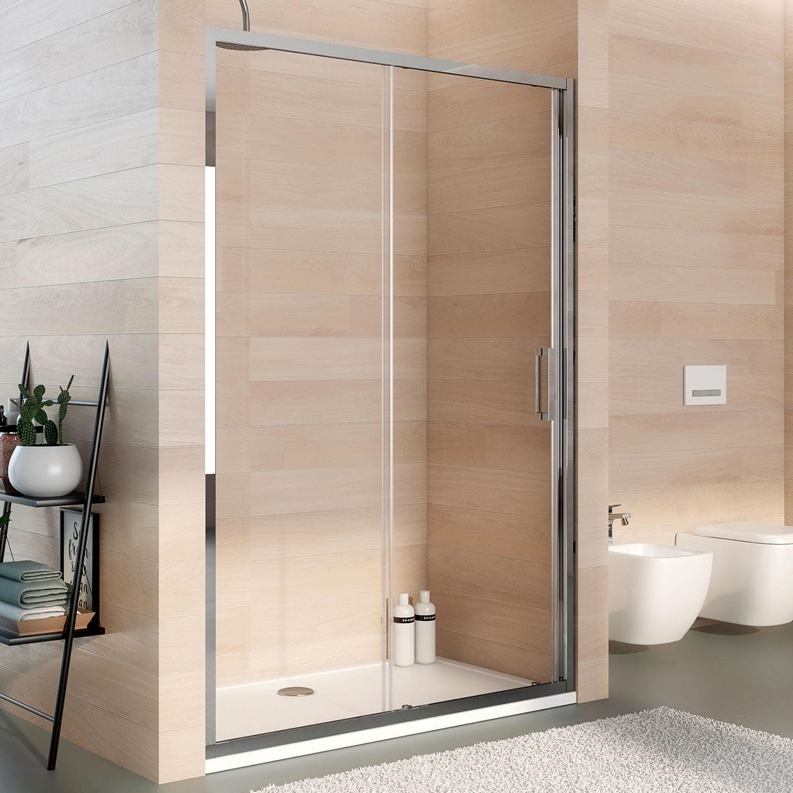 Nicchia doccia 125 cm scorrevole in vetro trasparente anticalcare profilo cromo 195h - Moritz