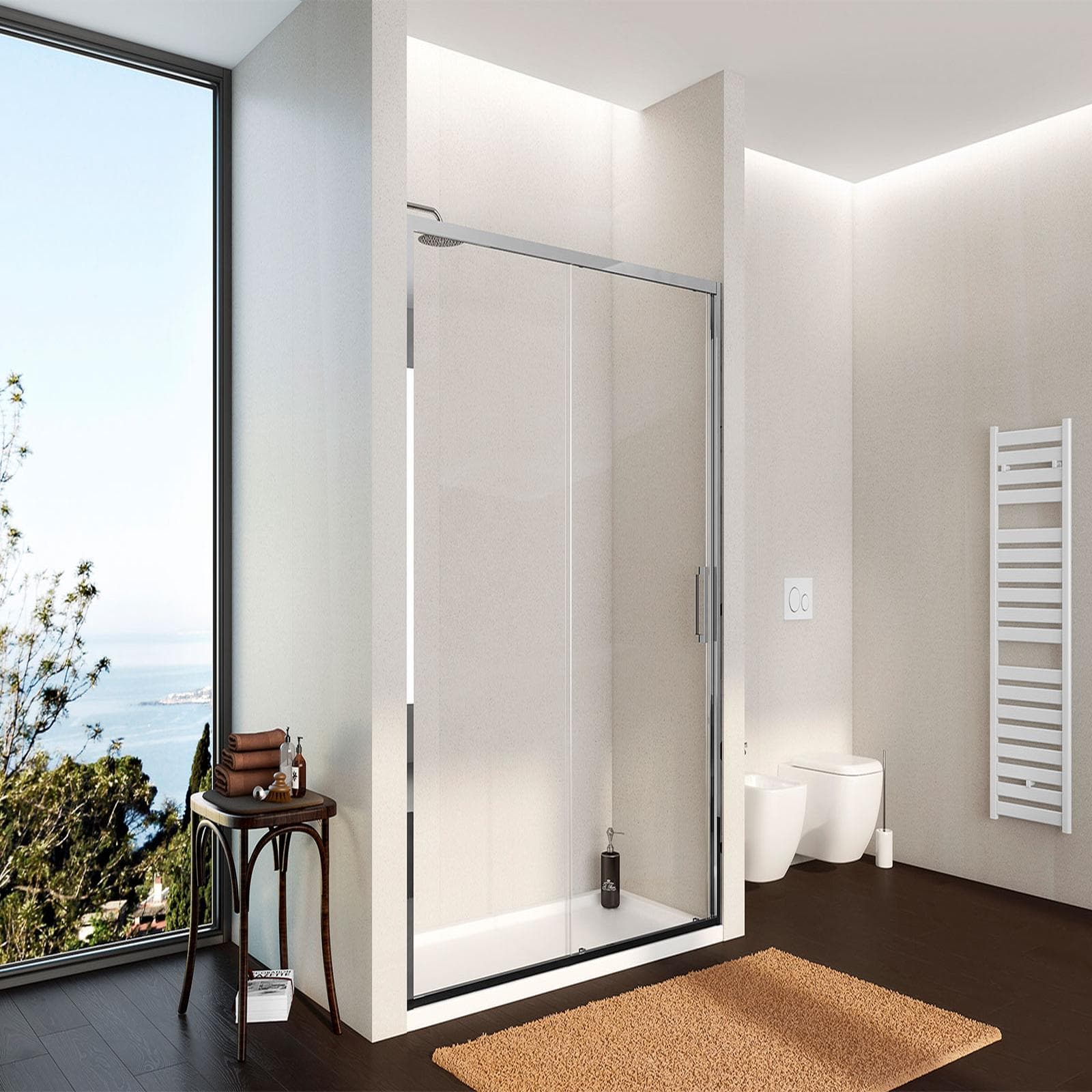 Nicchia doccia 135 cm scorrevole in vetro trasparente anticalcare profilo cromo 195h - Moritz