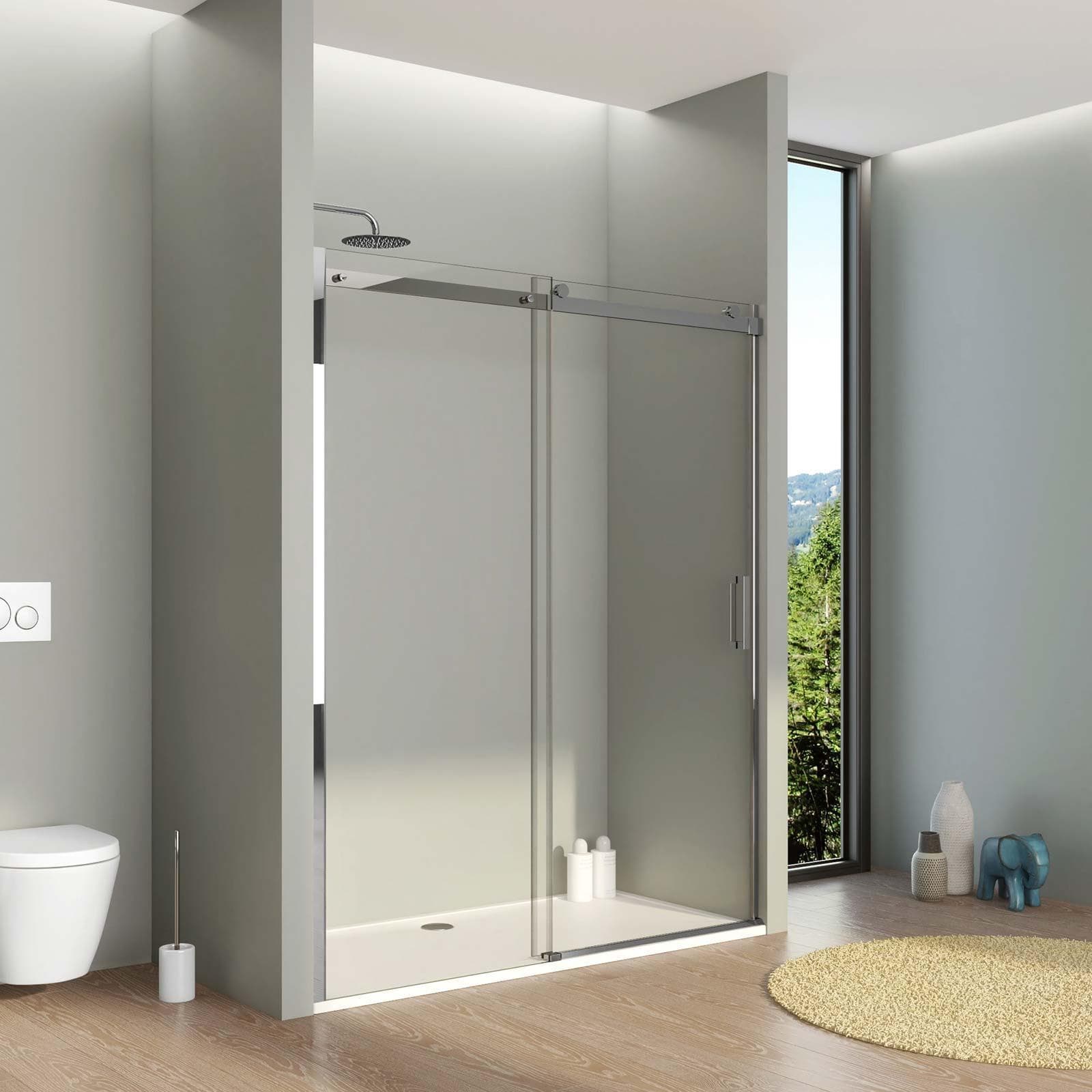 Box doccia nicchia 160 cm scorrevole vetro anticalcare trasparente profilo cromo 195h - Rail