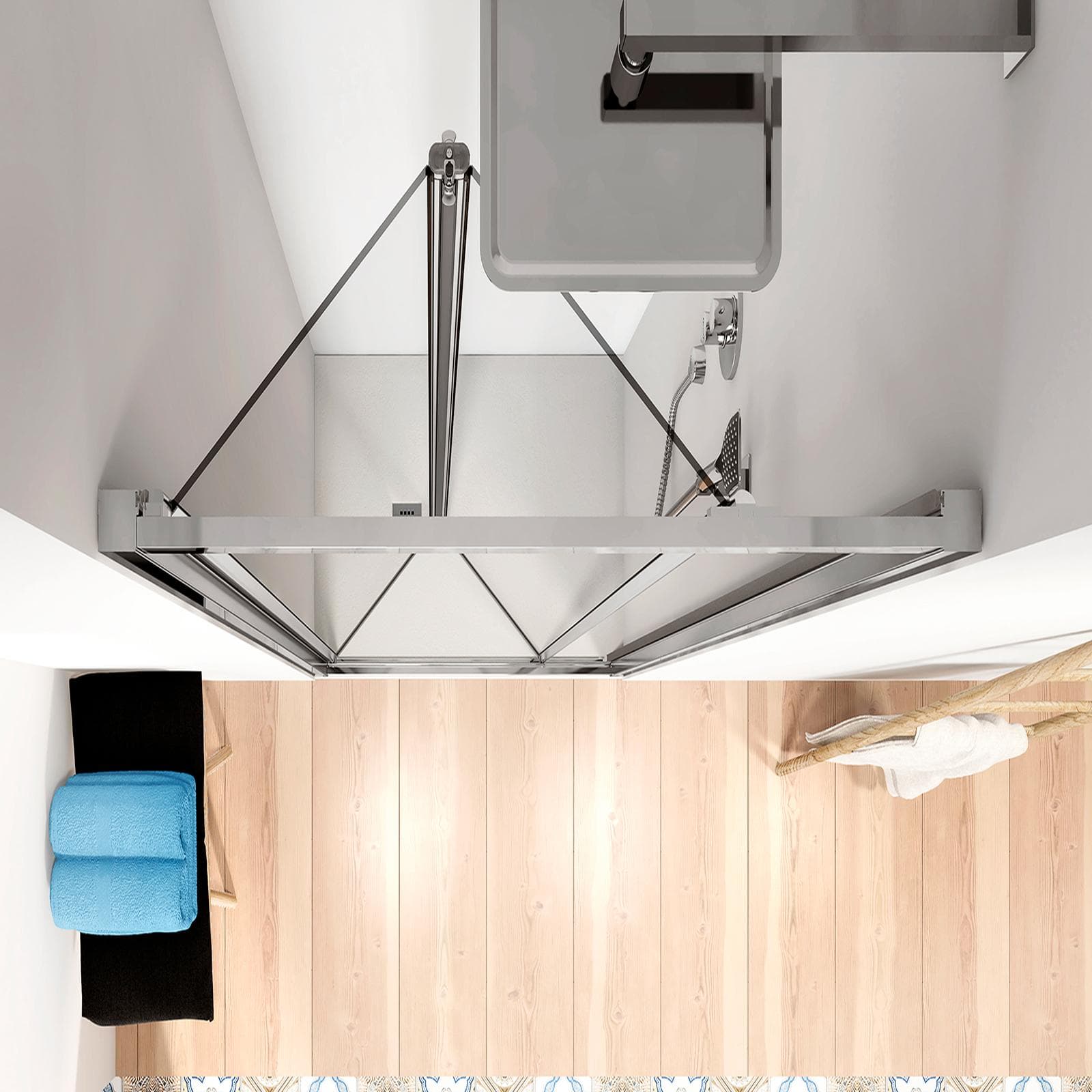Nicchia doccia 70 cm a soffietto anticalcare trasparente 195h - Sofy