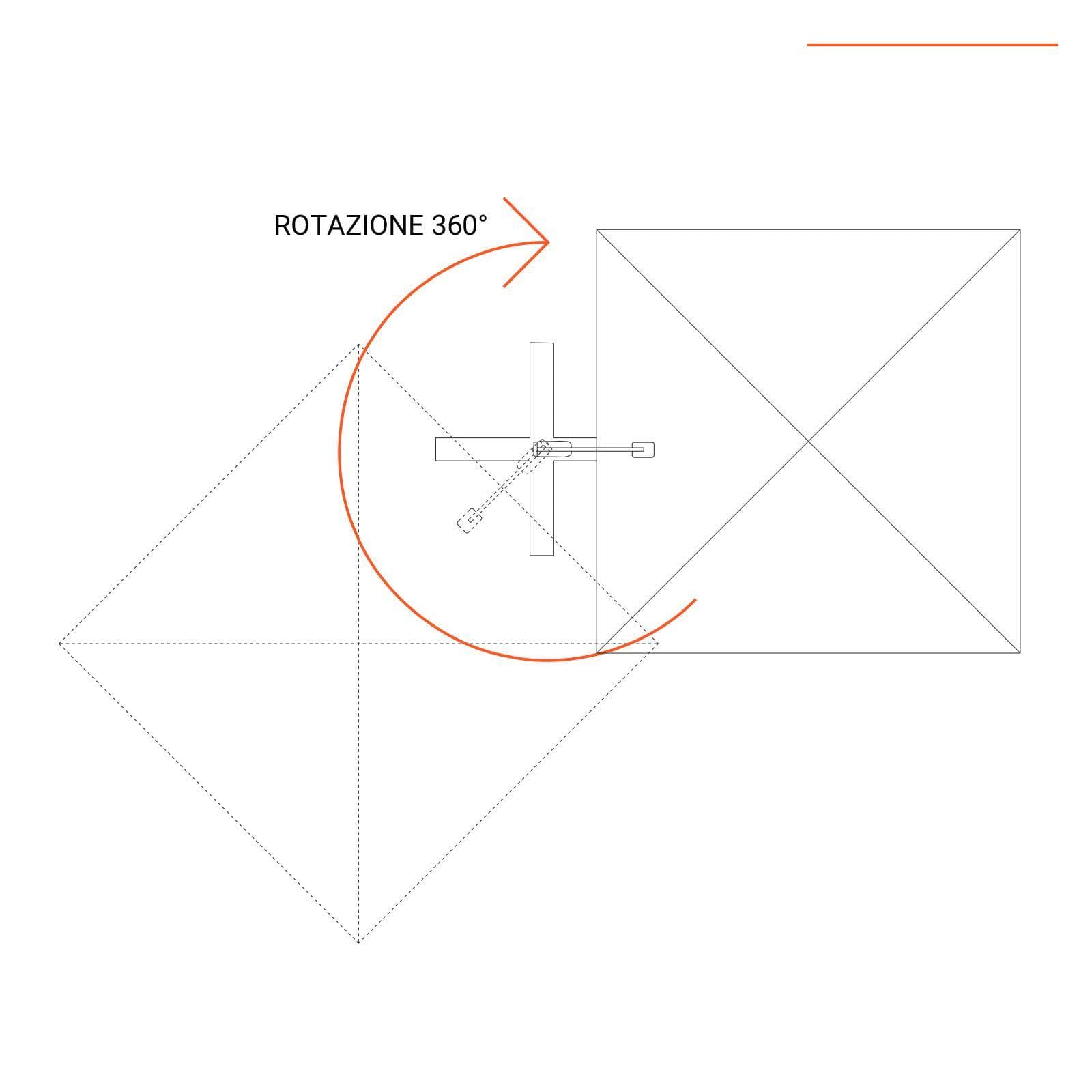 Ombrellone a LED 3x3 m palo laterale bianco e telo bianco - Ibiza