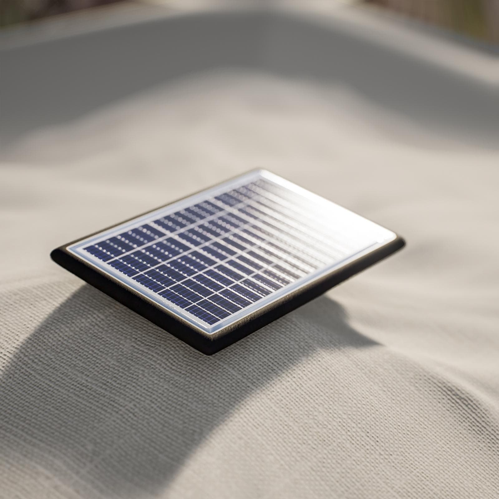 Ombrellone a luci LED con palo laterale 4x3 m e telo ecrù - Lipari