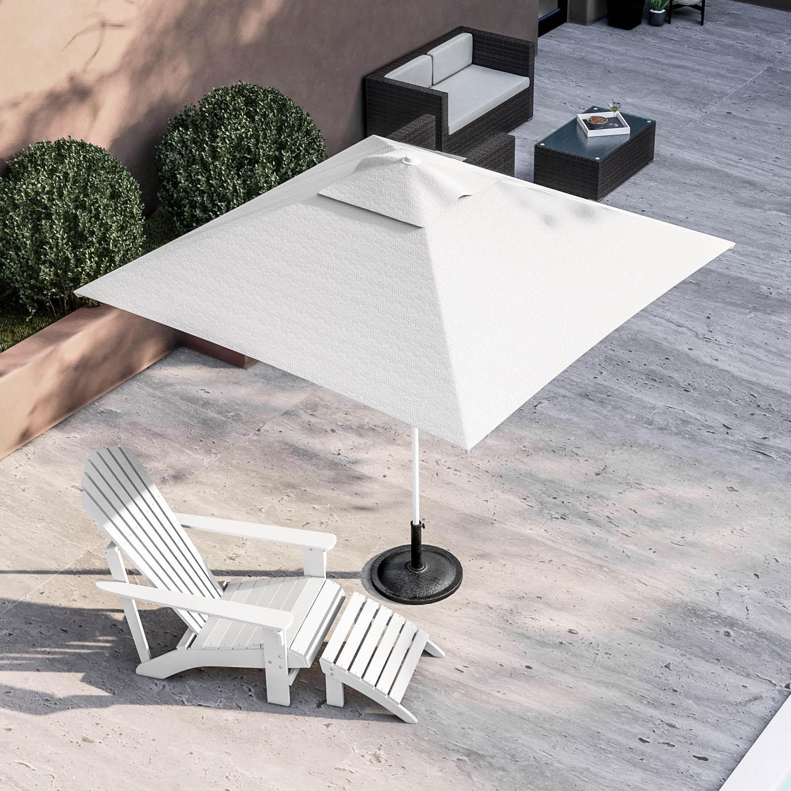 Ombrellone da giardino 2x2 m palo centrale telo bianco - Belize