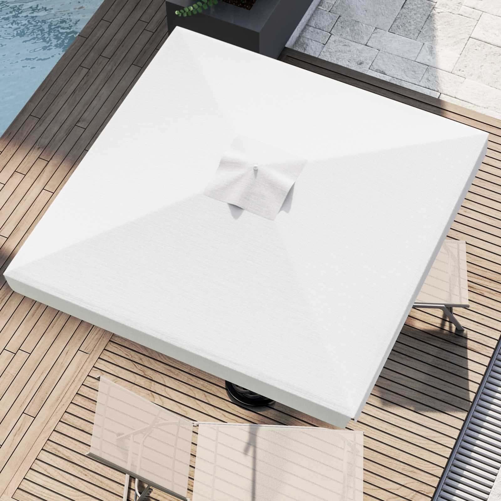 Ombrellone da giardino 2x2 m palo centrale telo bianco con flap - Belize