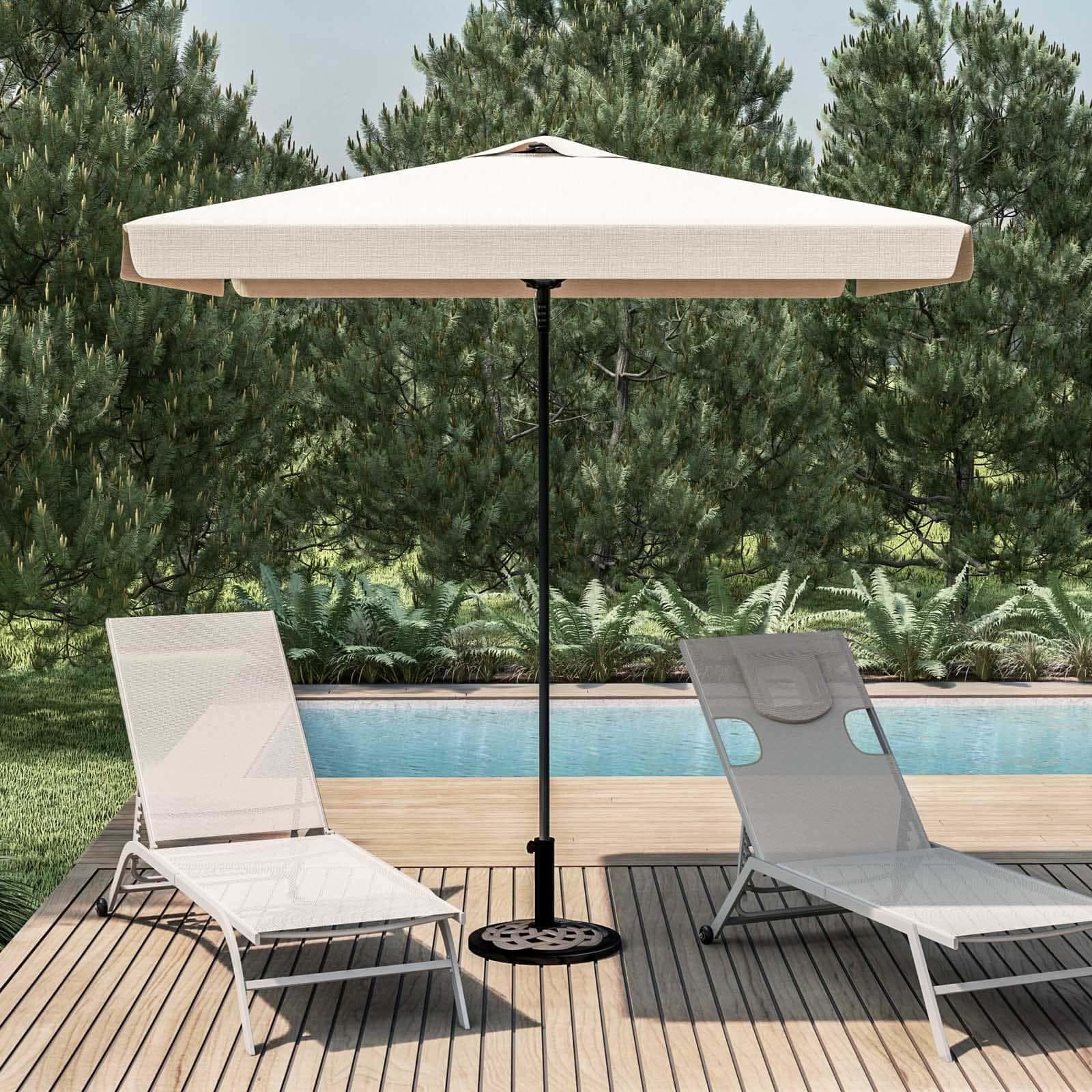 Ombrellone da giardino 2x2 m palo centrale telo ecrù con flap - Belize