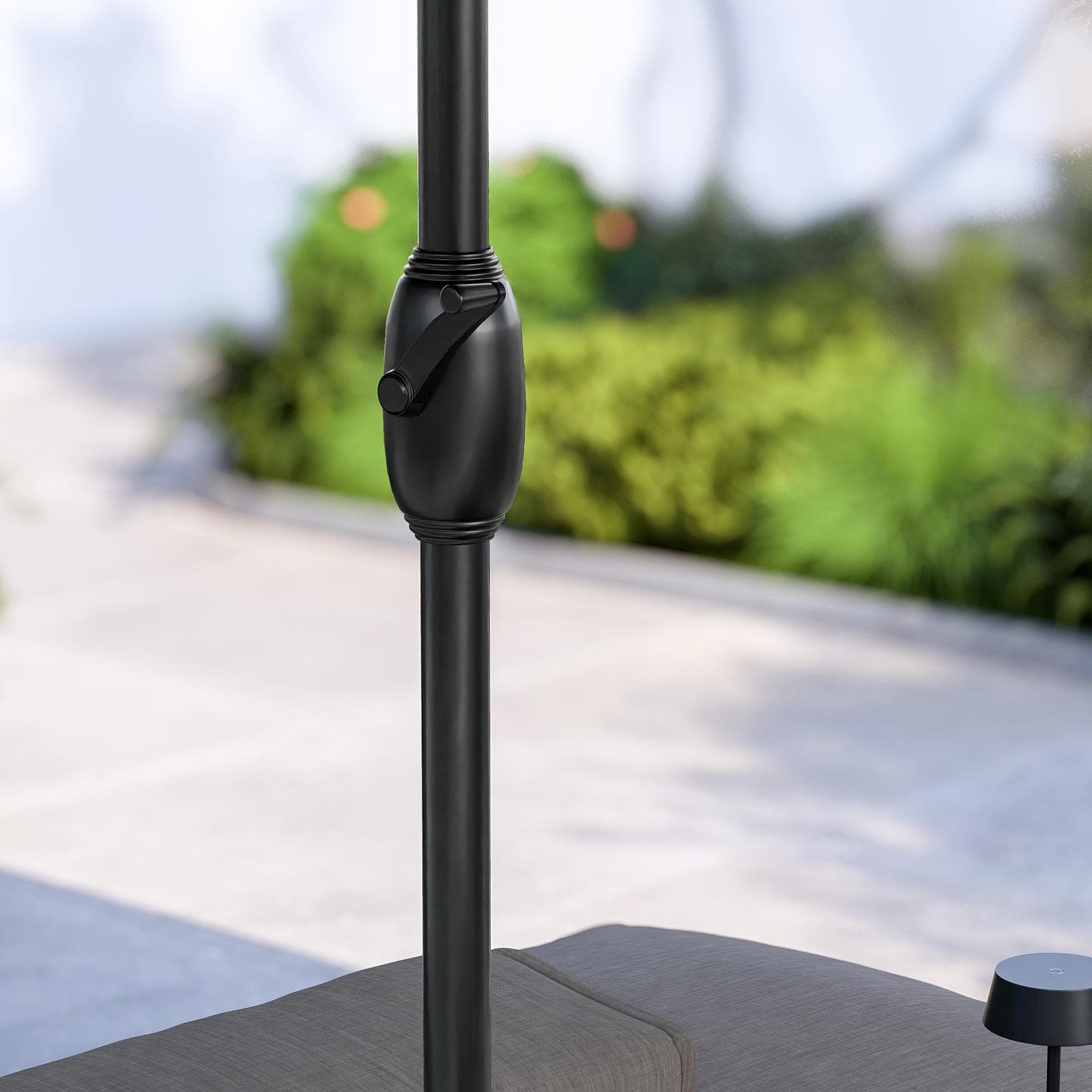 Ombrellone da giardino 4,6x2,6 m palo centrale telo tortora - Vieste