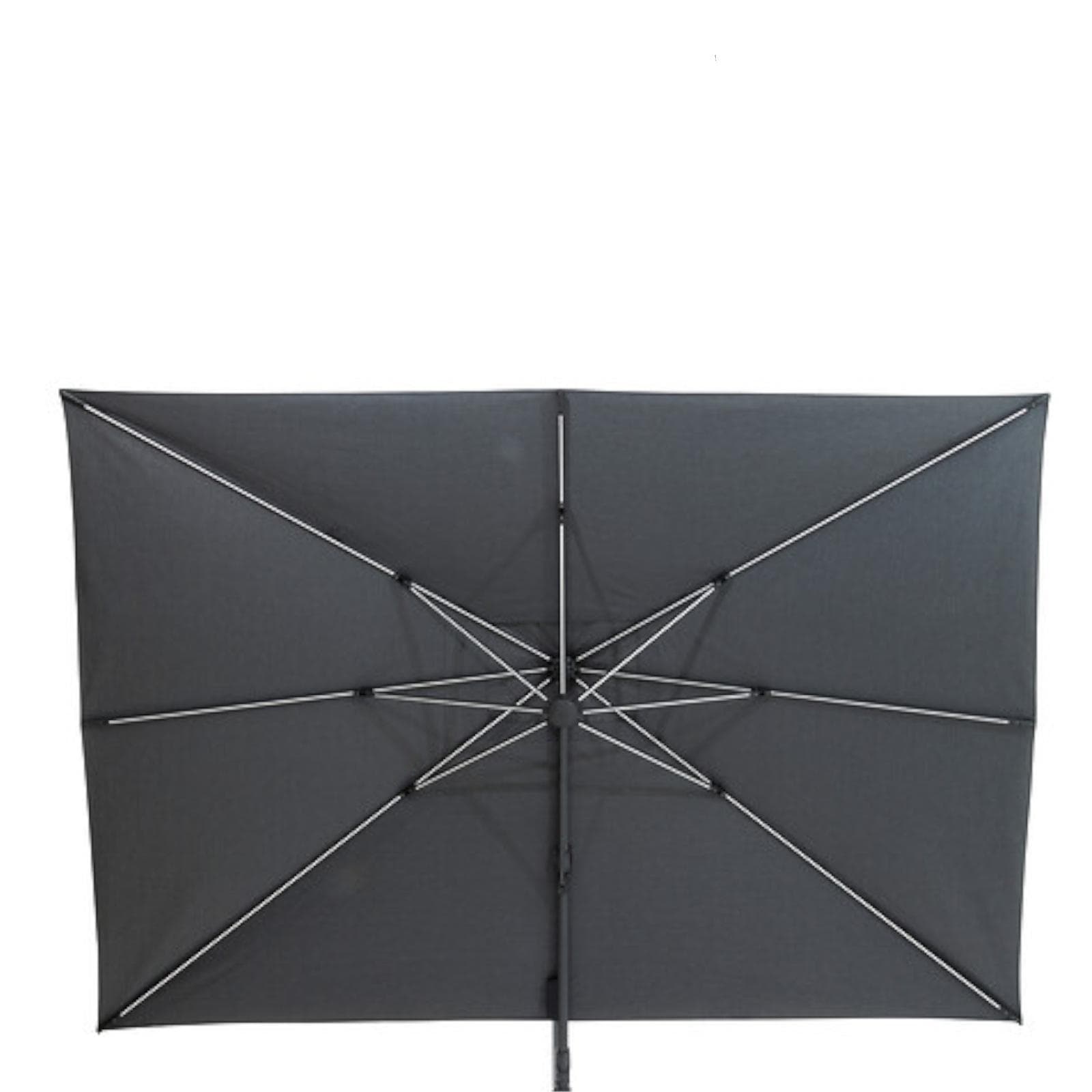 Ombrellone LED palo laterale 4x3 m in alluminio e telo in tessuto olefin antracite - Gabrix