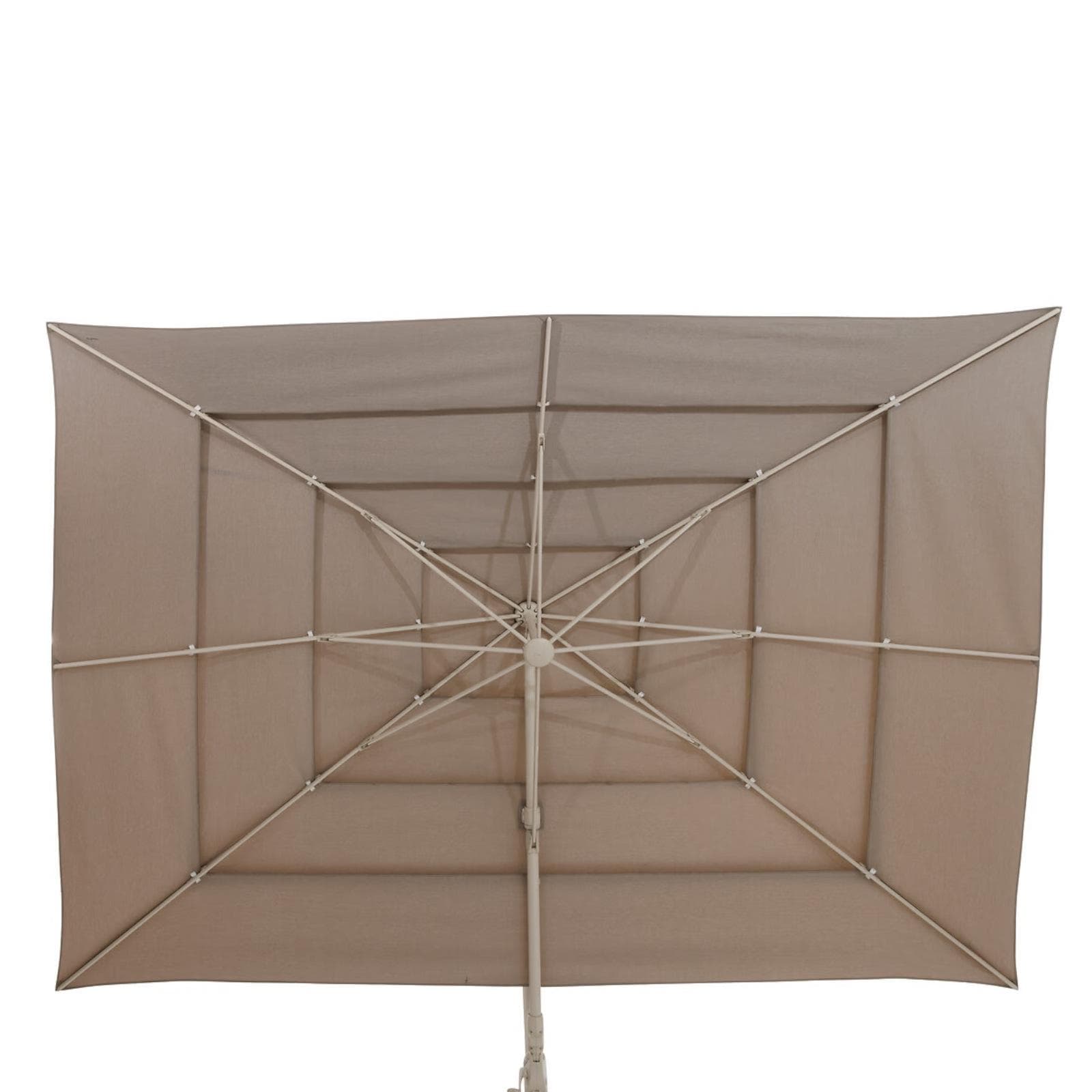 Ombrellone palo laterale 4x3 m in alluminio con multi telo tortora - Voltar
