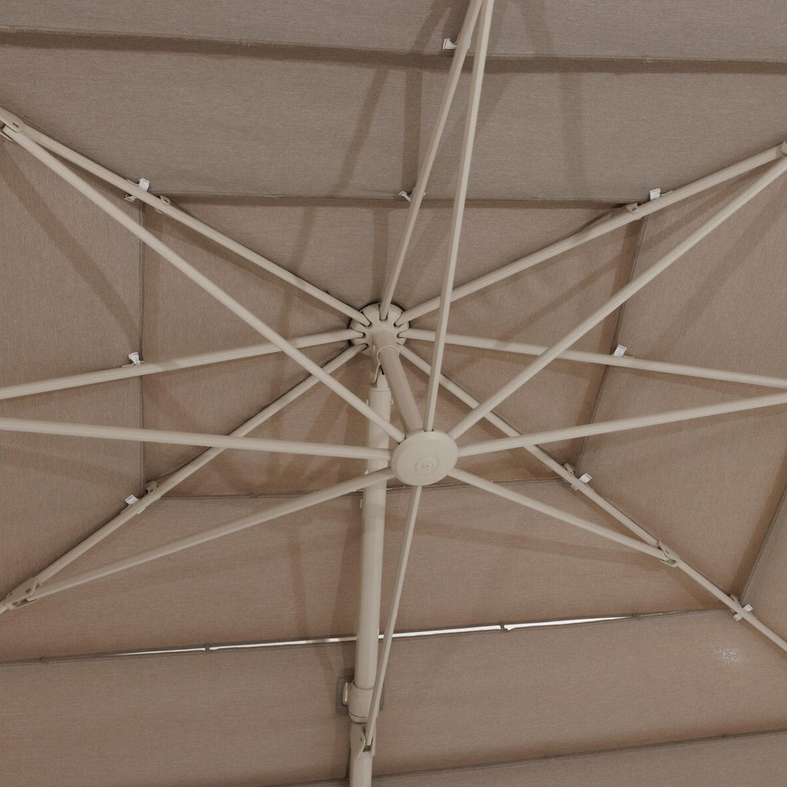 Ombrellone palo laterale 4x3 m in alluminio con multi telo tortora - Voltar