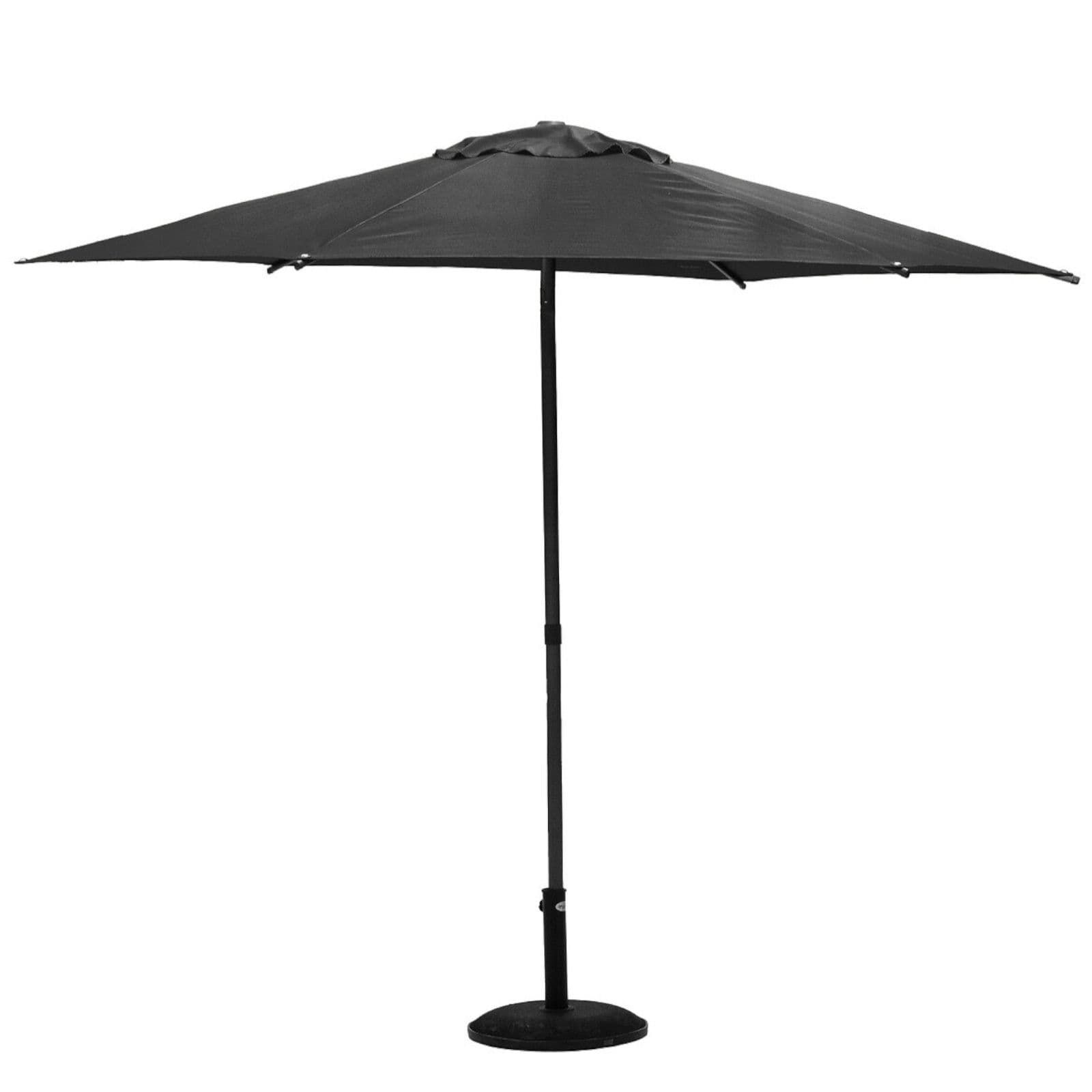 Ombrellone rotondo 270 cm con palo centrale reclinabile e telo grigio ardesia - Soraia