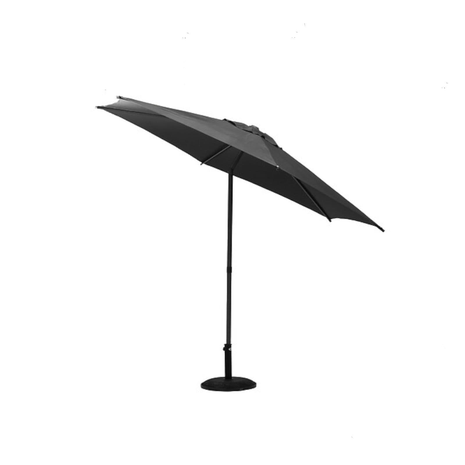 Ombrellone rotondo 270 cm con palo centrale reclinabile e telo grigio ardesia - Soraia