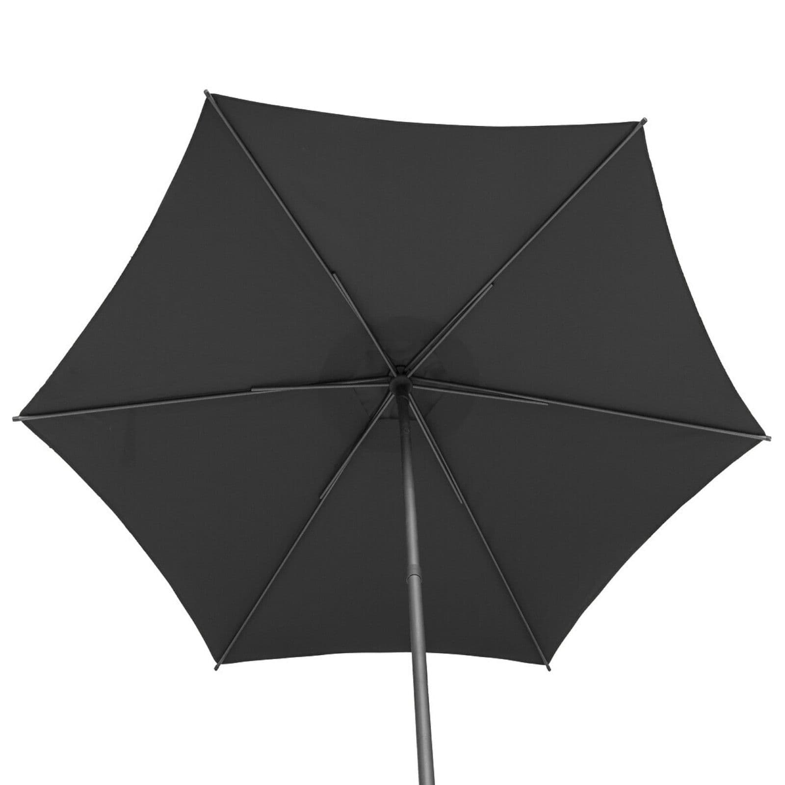 Ombrellone rotondo 270 cm con palo centrale reclinabile e telo grigio ardesia - Soraia