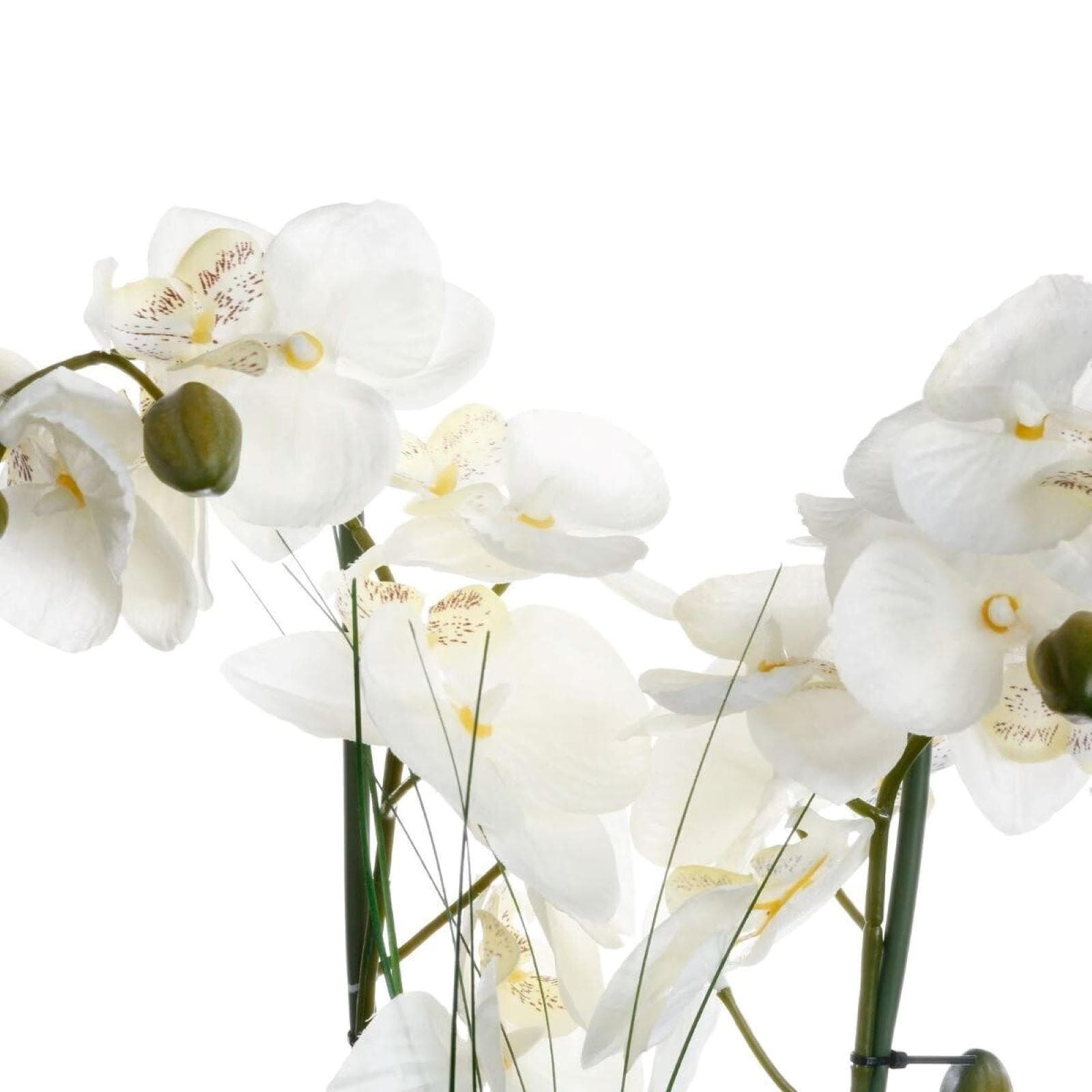 Orchidea artificiale 50h cm in vaso di gres bianco