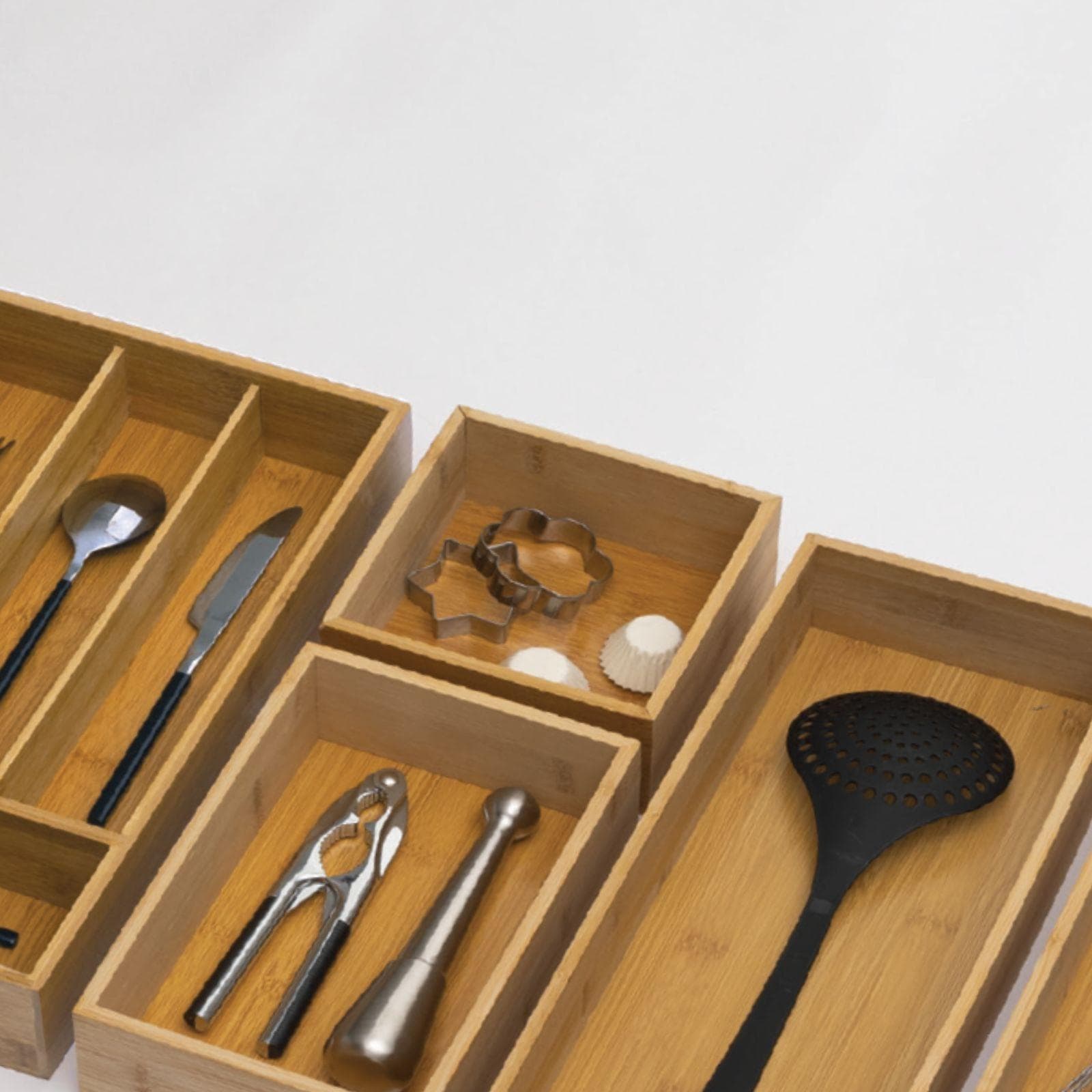 Organizer 15x15 cm in legno di bambù naturale - Ethel