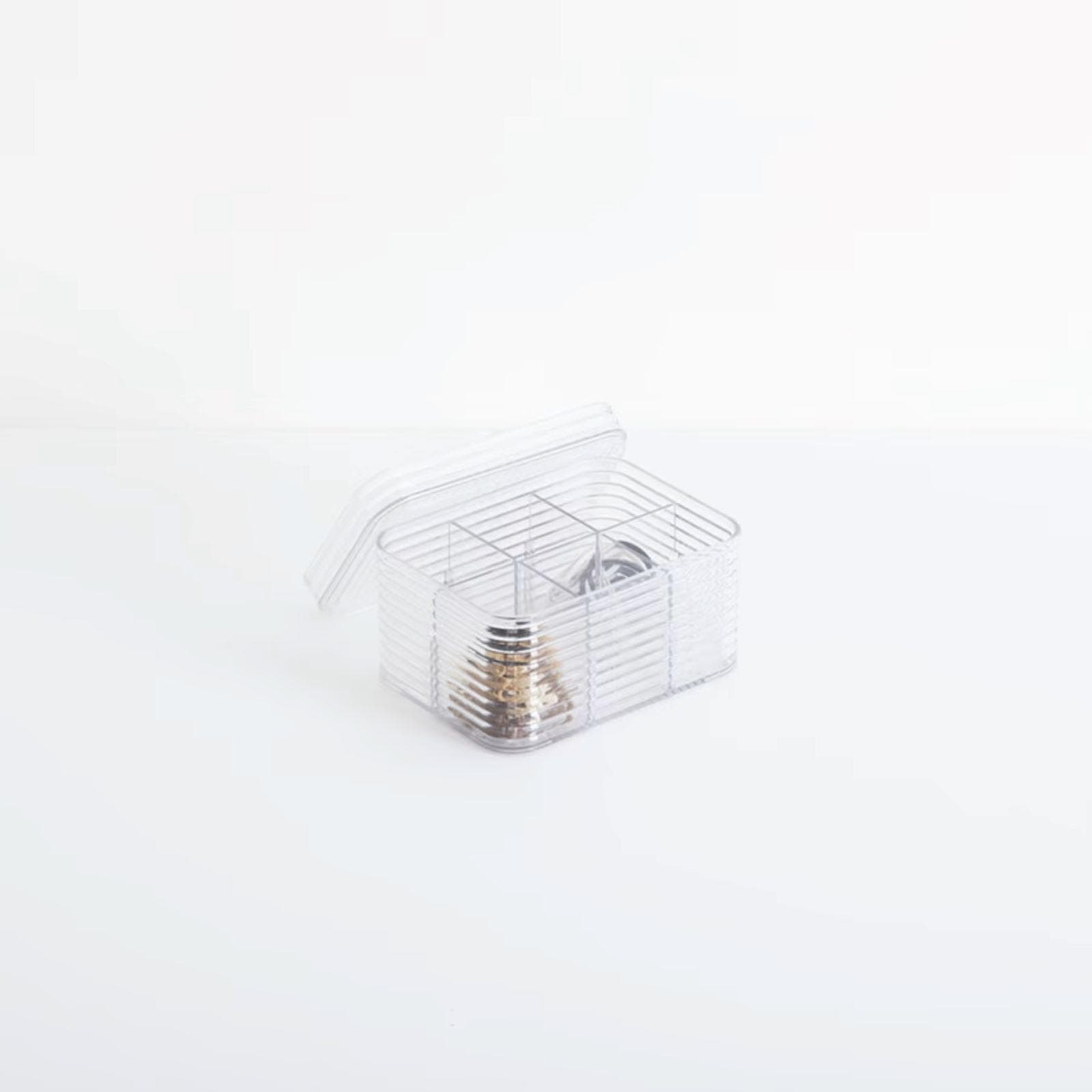 Organizer 15x9h cm trasparente con scompartii regolabili