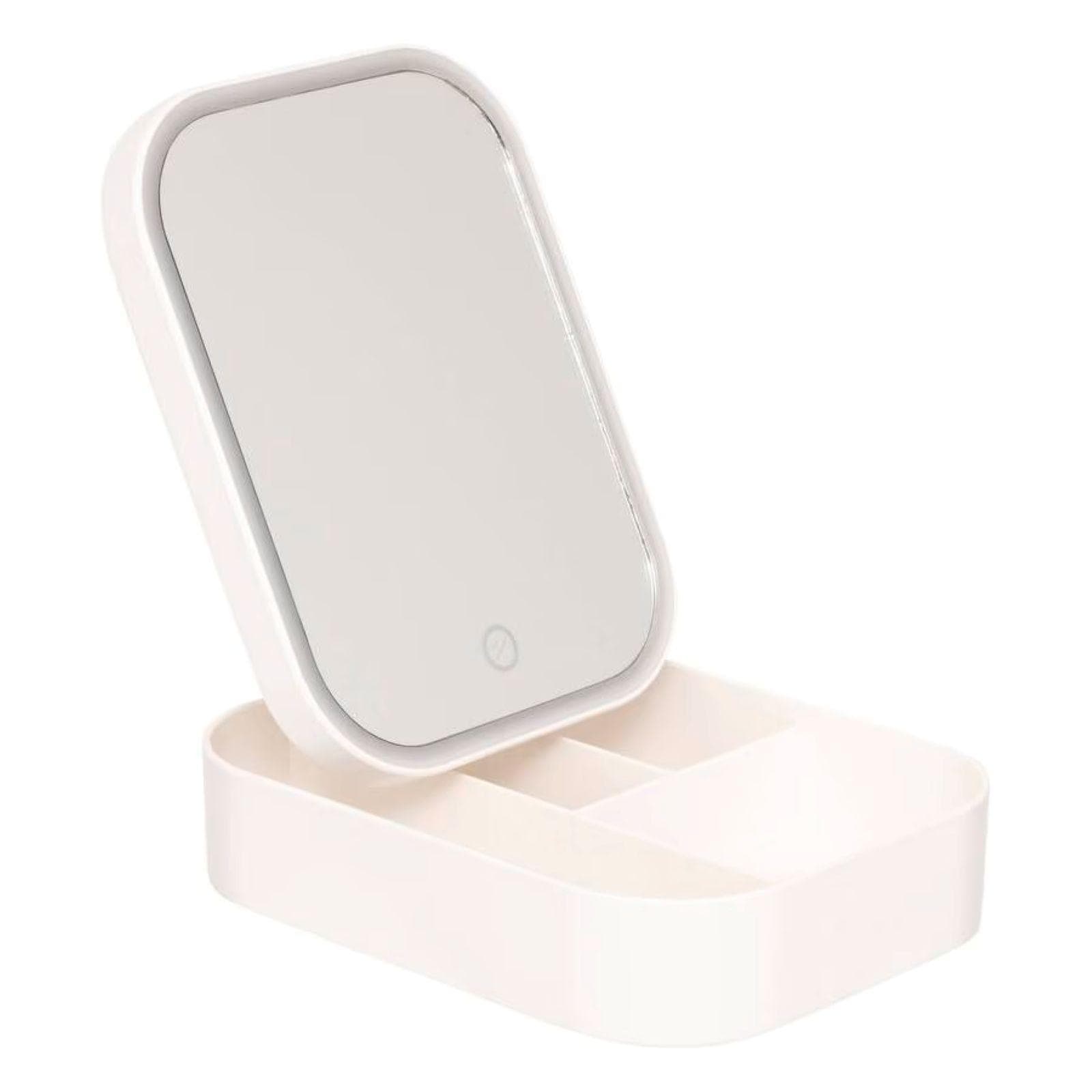Organizer 20x15 cm bianco con specchio led touch
