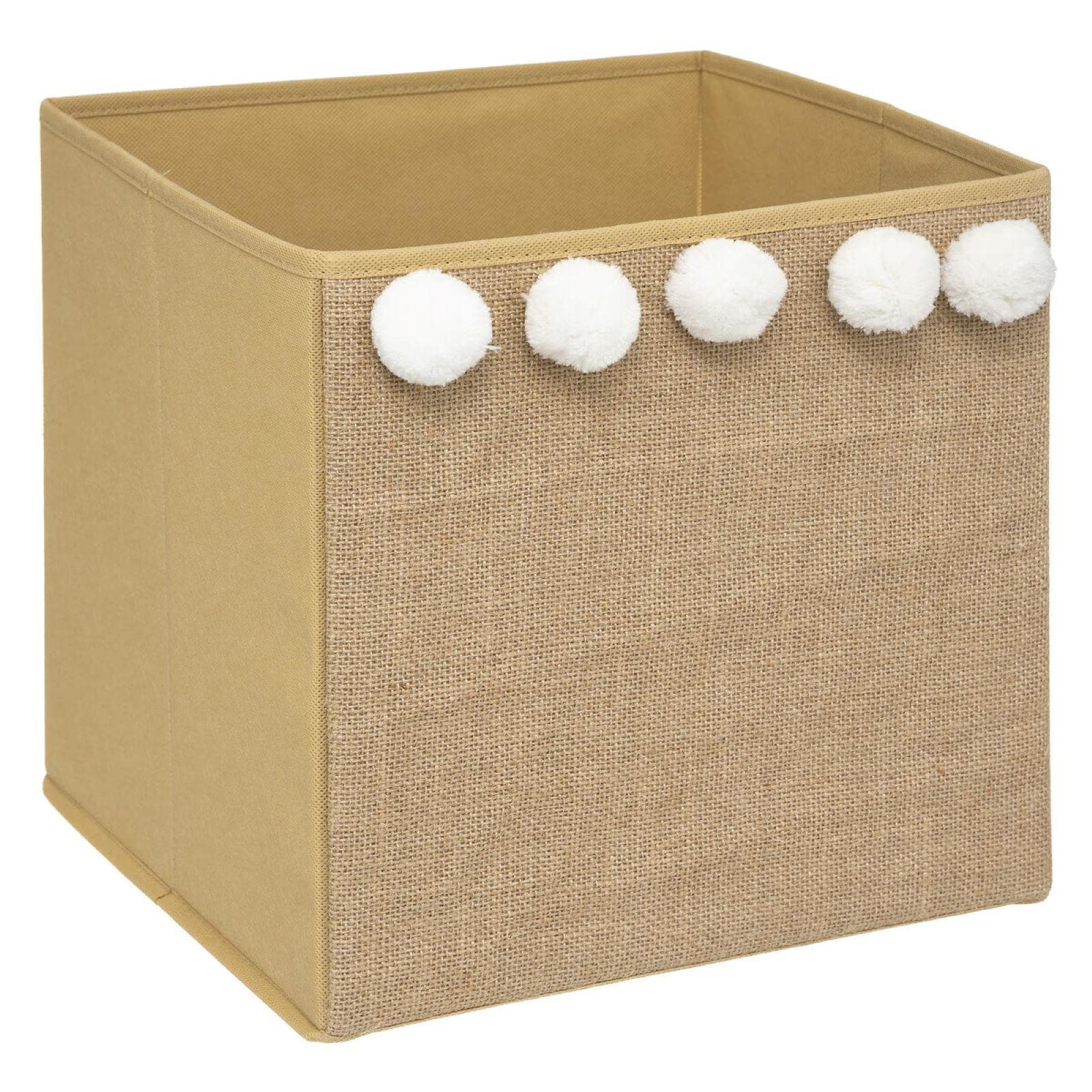 Organizer 29x26 cm pieghevole in juta naturale con pompon - Kids