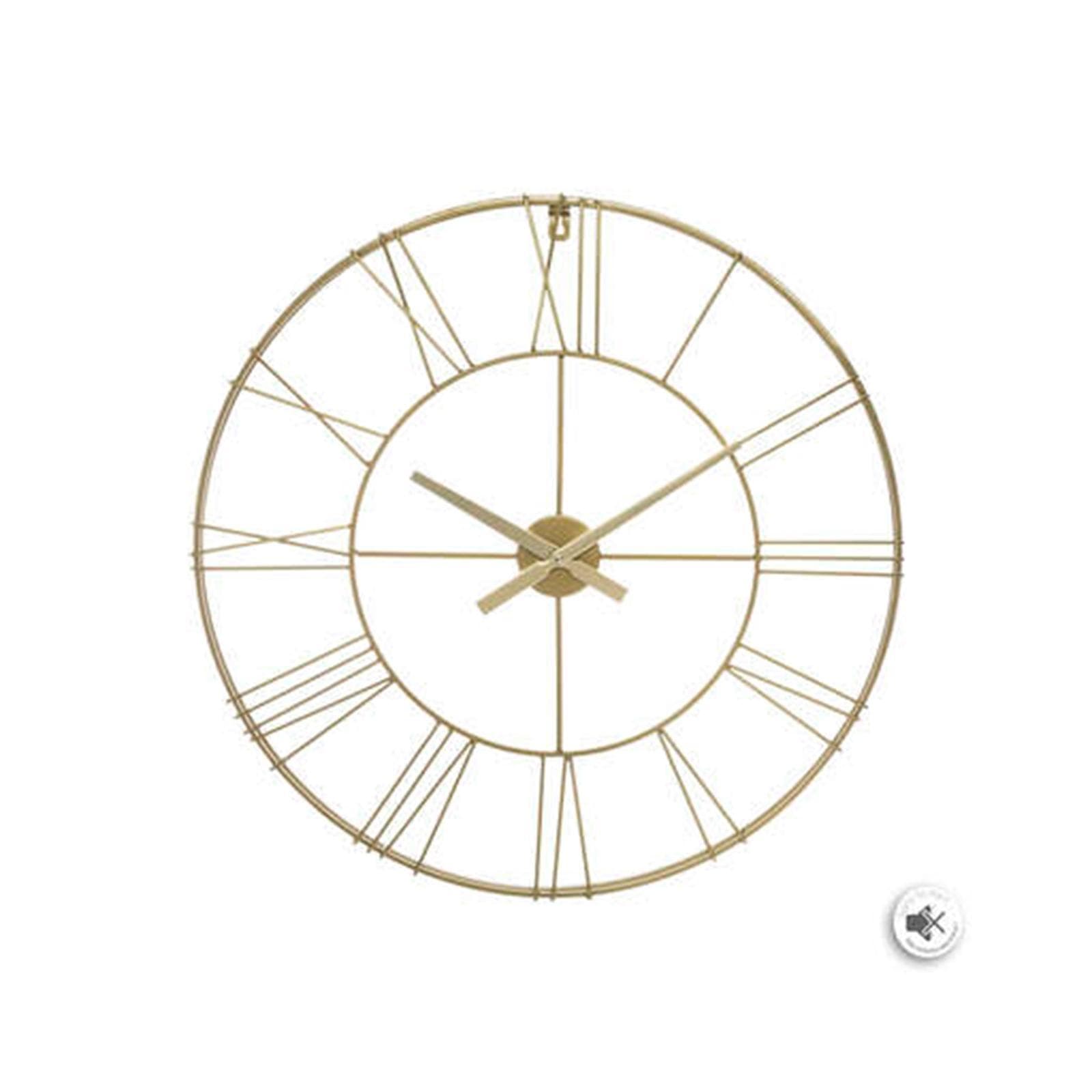 Orologio da parete rotondo 70 cm in metallo oro
