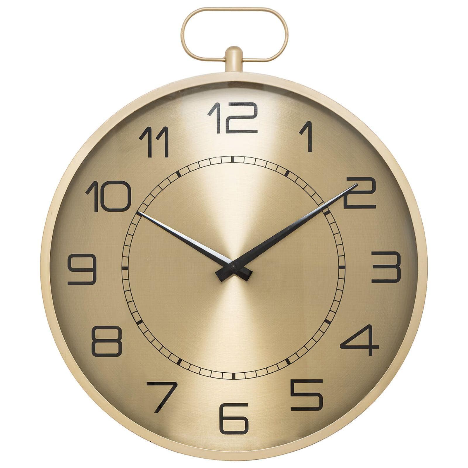 Orologio da parete rotondo 53 cm in acciaio oro