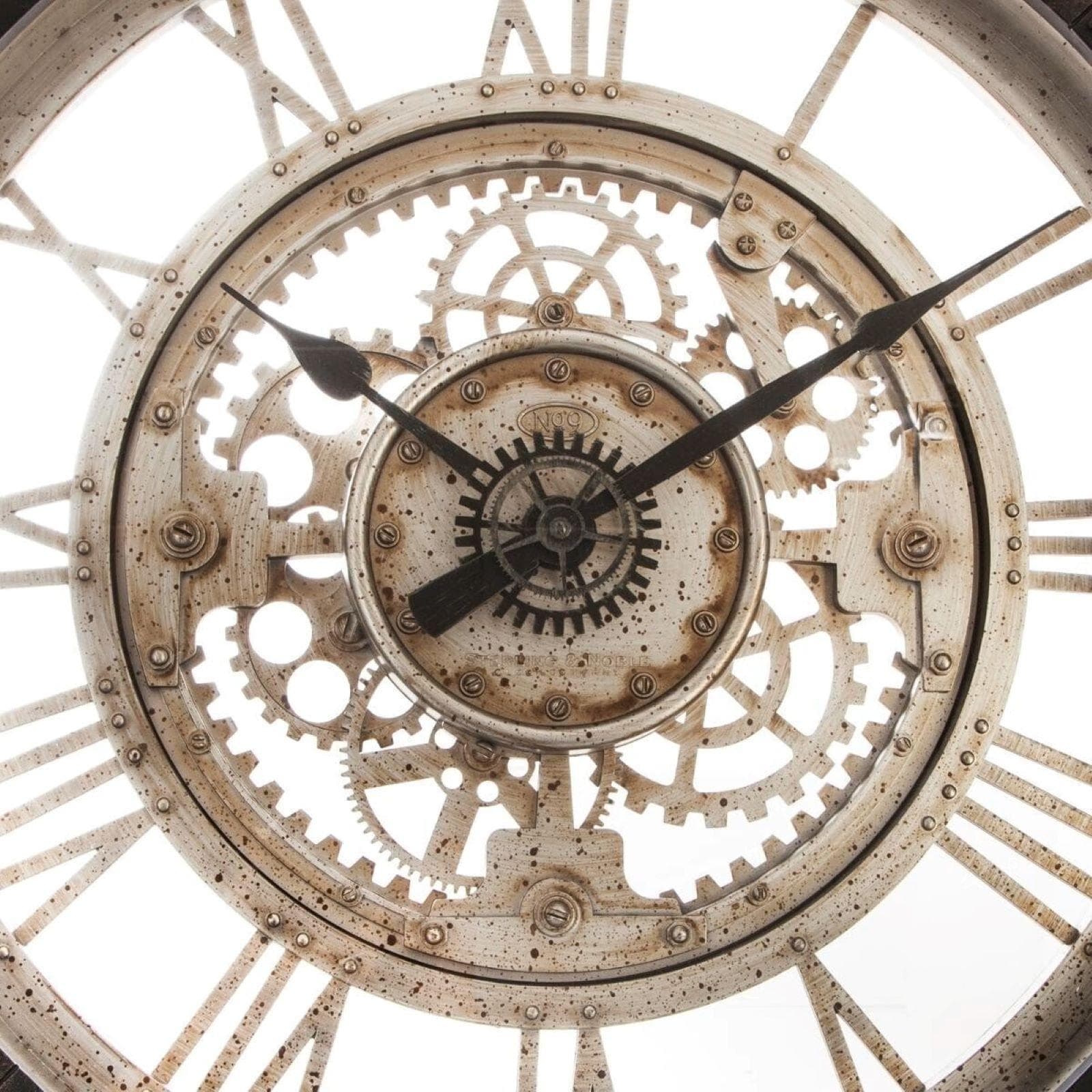 Orologio da parete rotondo 61 cm effetto metallo anticato con ingranaggi
