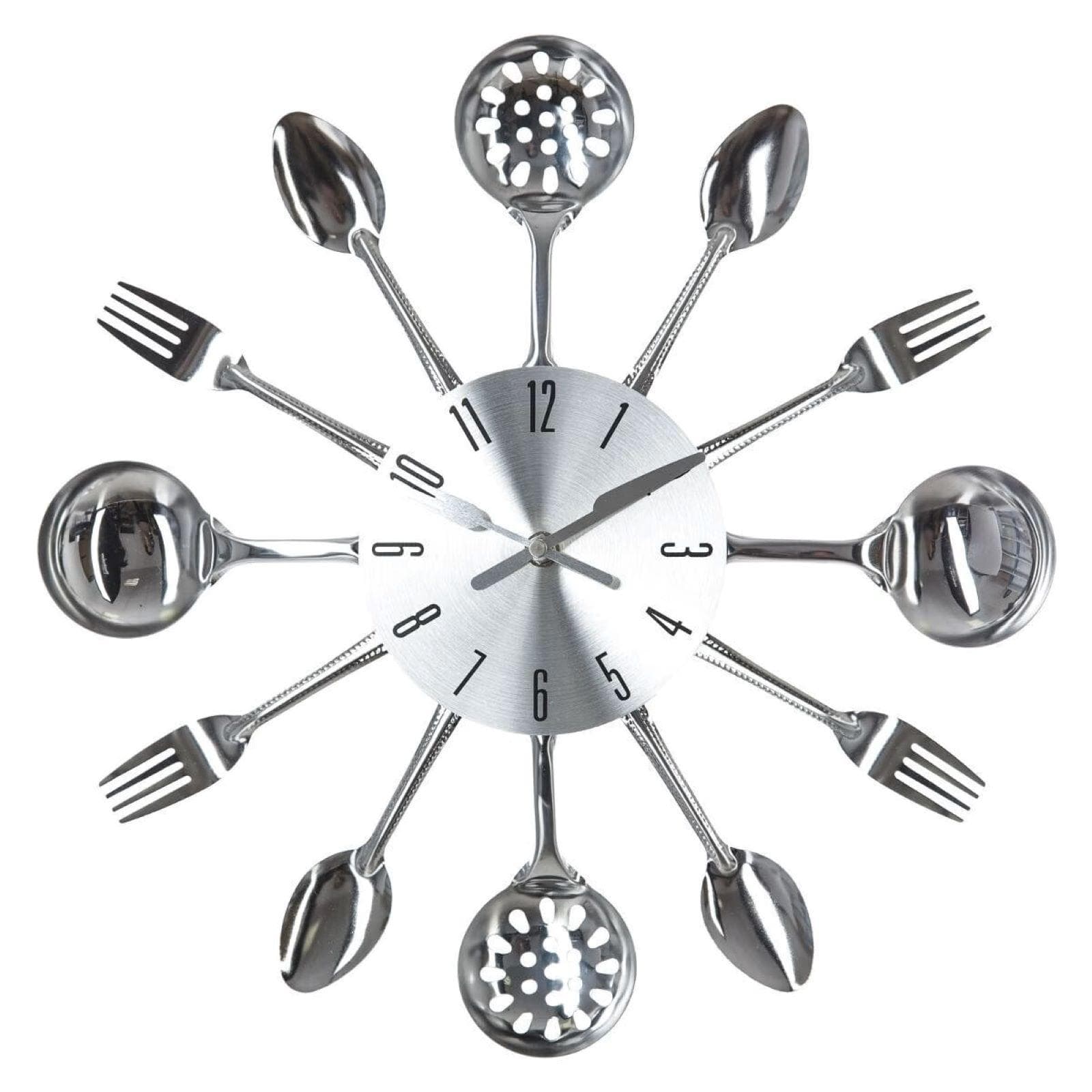 Orologio rotondo 38 cm in metallo con stoviglie