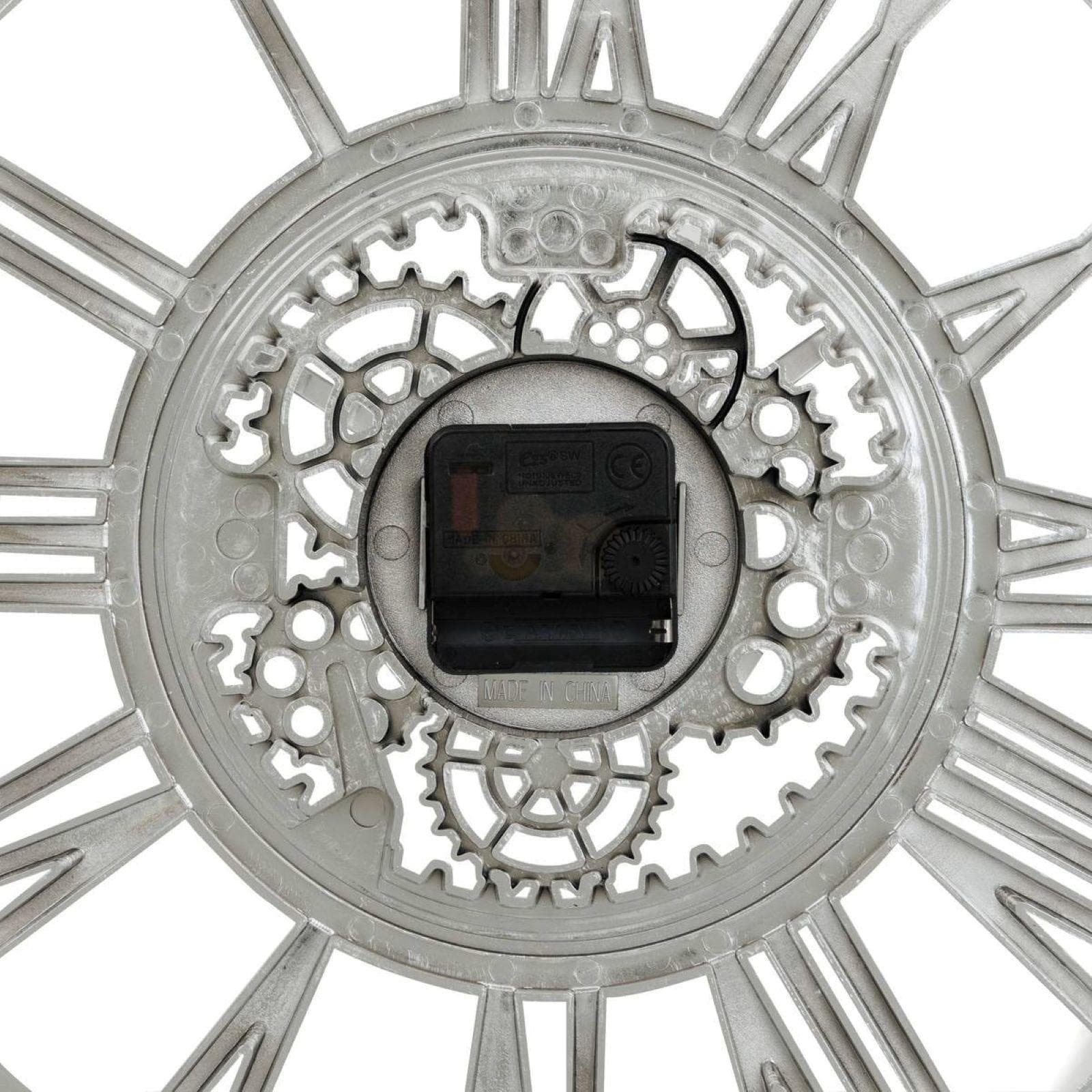 Orologio rotondo 41 cm effetto metallo cromo