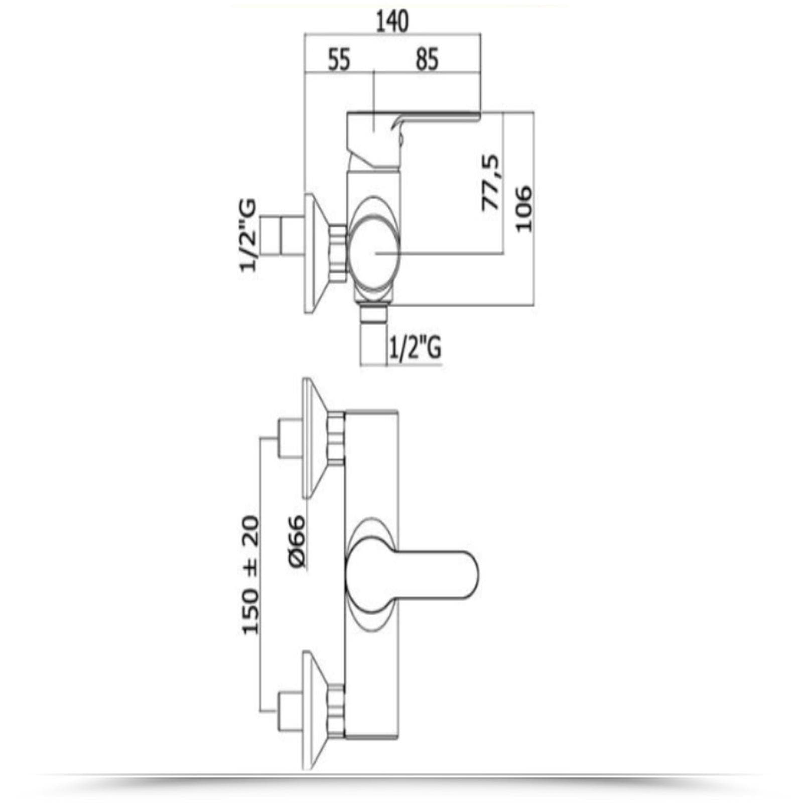 Paffoni "Blu" miscelatore doccia a muro BLU168CR
