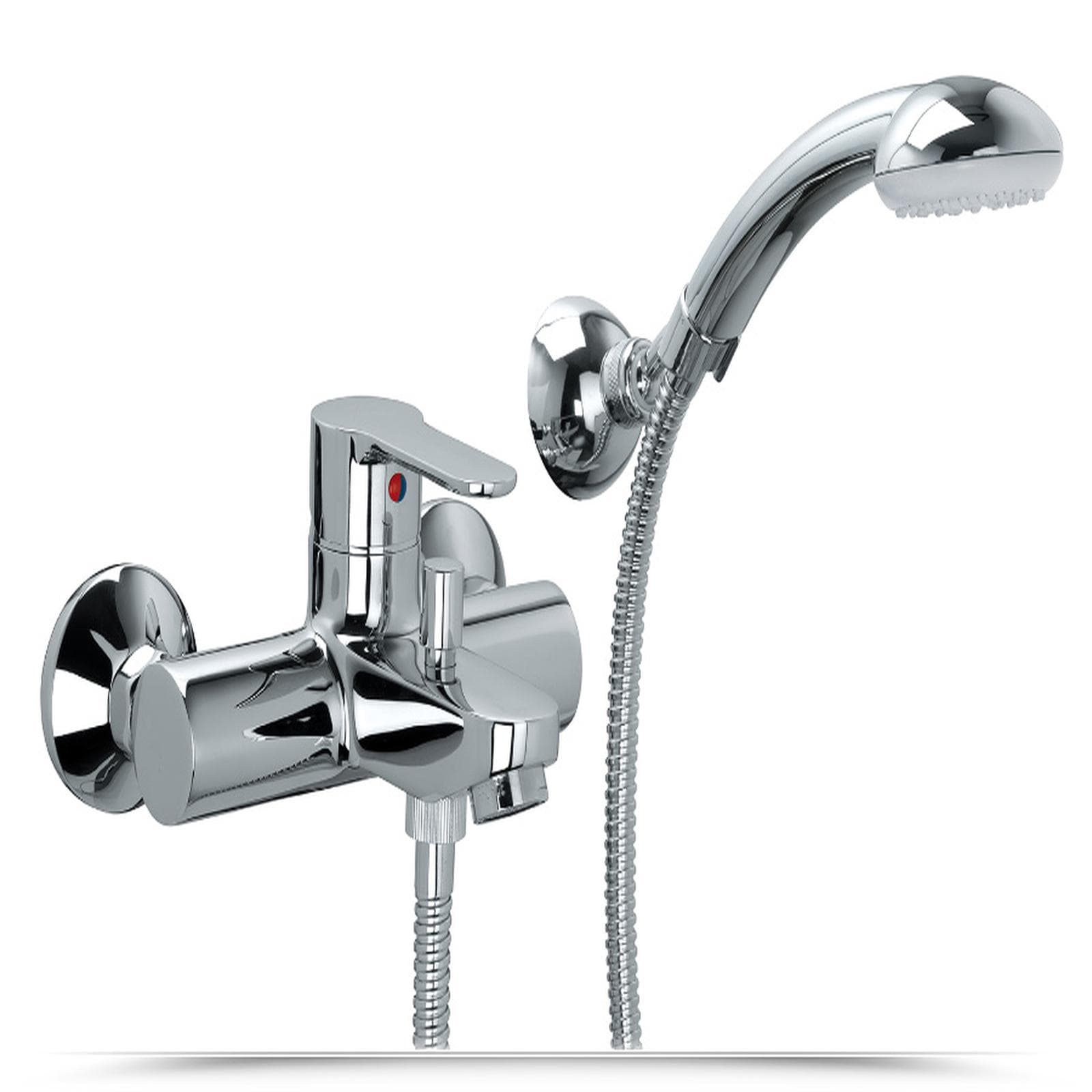Paffoni Blu miscelatore esterno vasca con deviatore, riempimento vasca, doccetta e flessibile BLU023CR