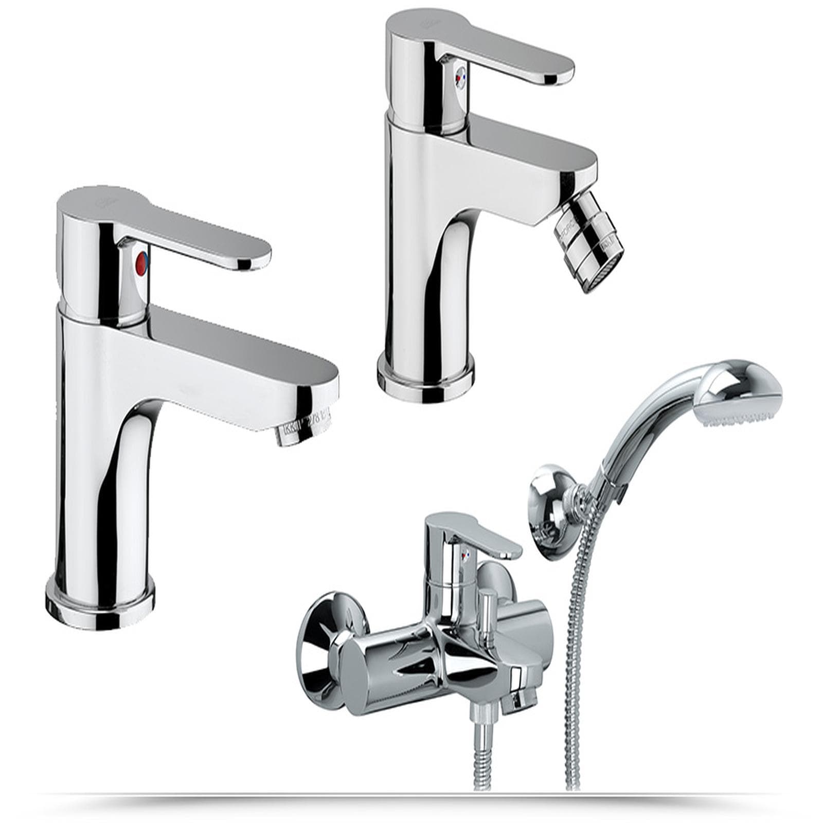 Paffoni "blu" miscelatori lavabo, bidet e gruppo vasca duplex con doccetta