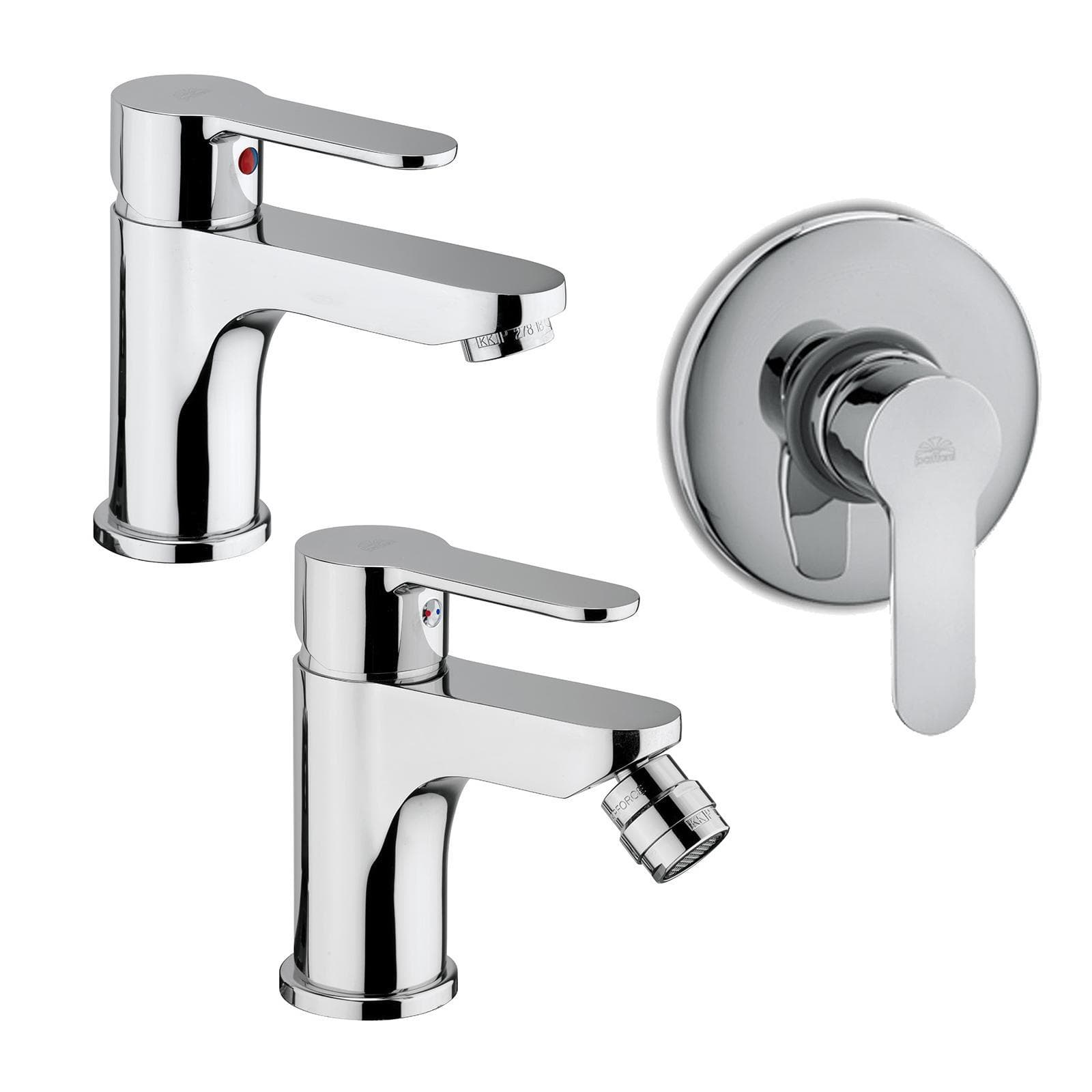 Paffoni blu miscelatori lavabo bidet e incasso doccia a muro in ottone cromato