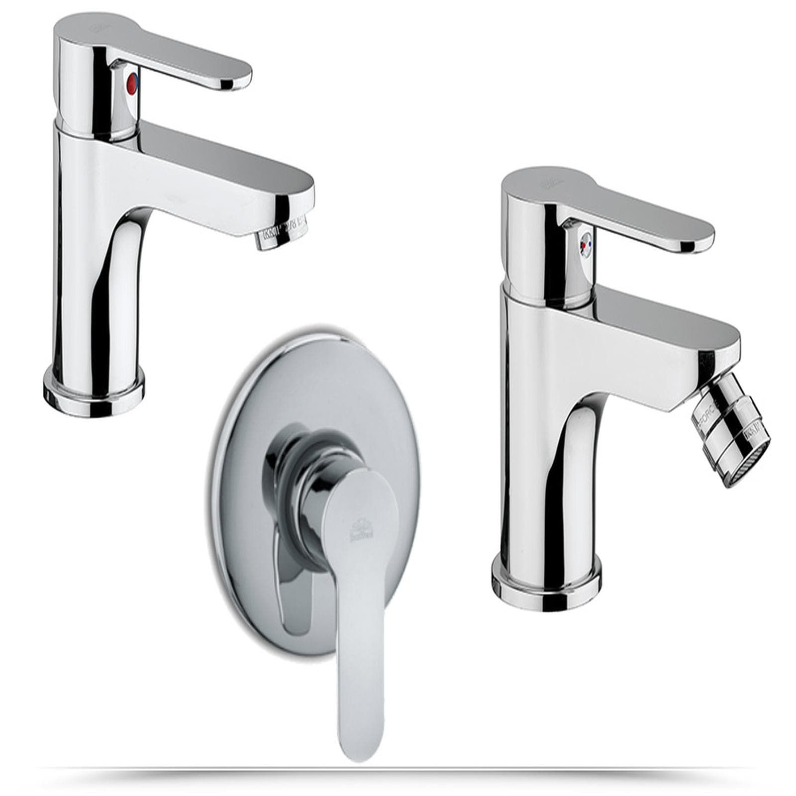 Paffoni blu miscelatori lavabo bidet e incasso doccia a muro in ottone cromato