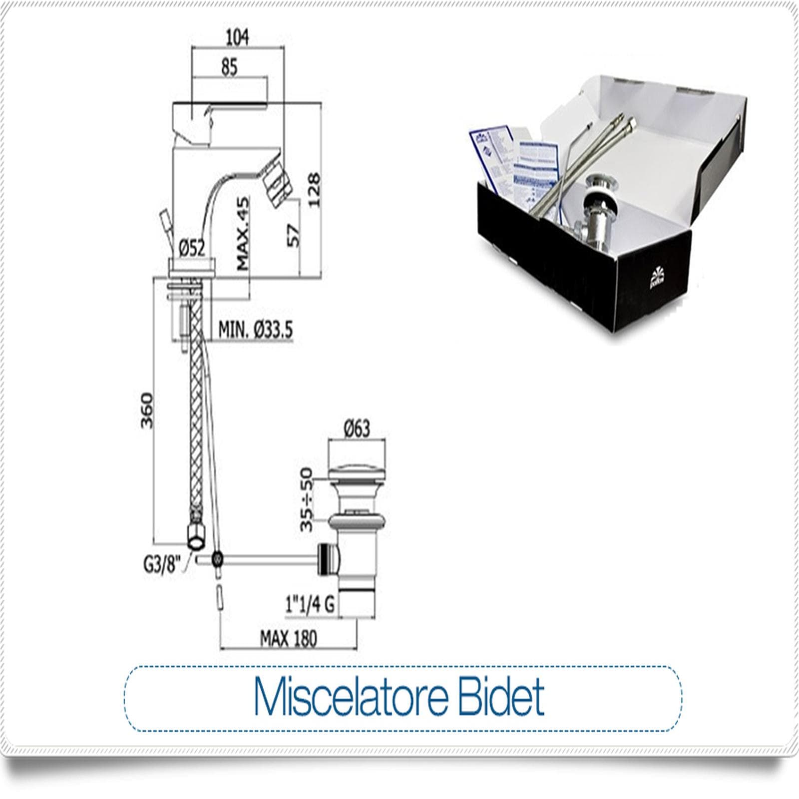 Paffoni "blu" miscelatori lavabo e bidet con piletta di scarico