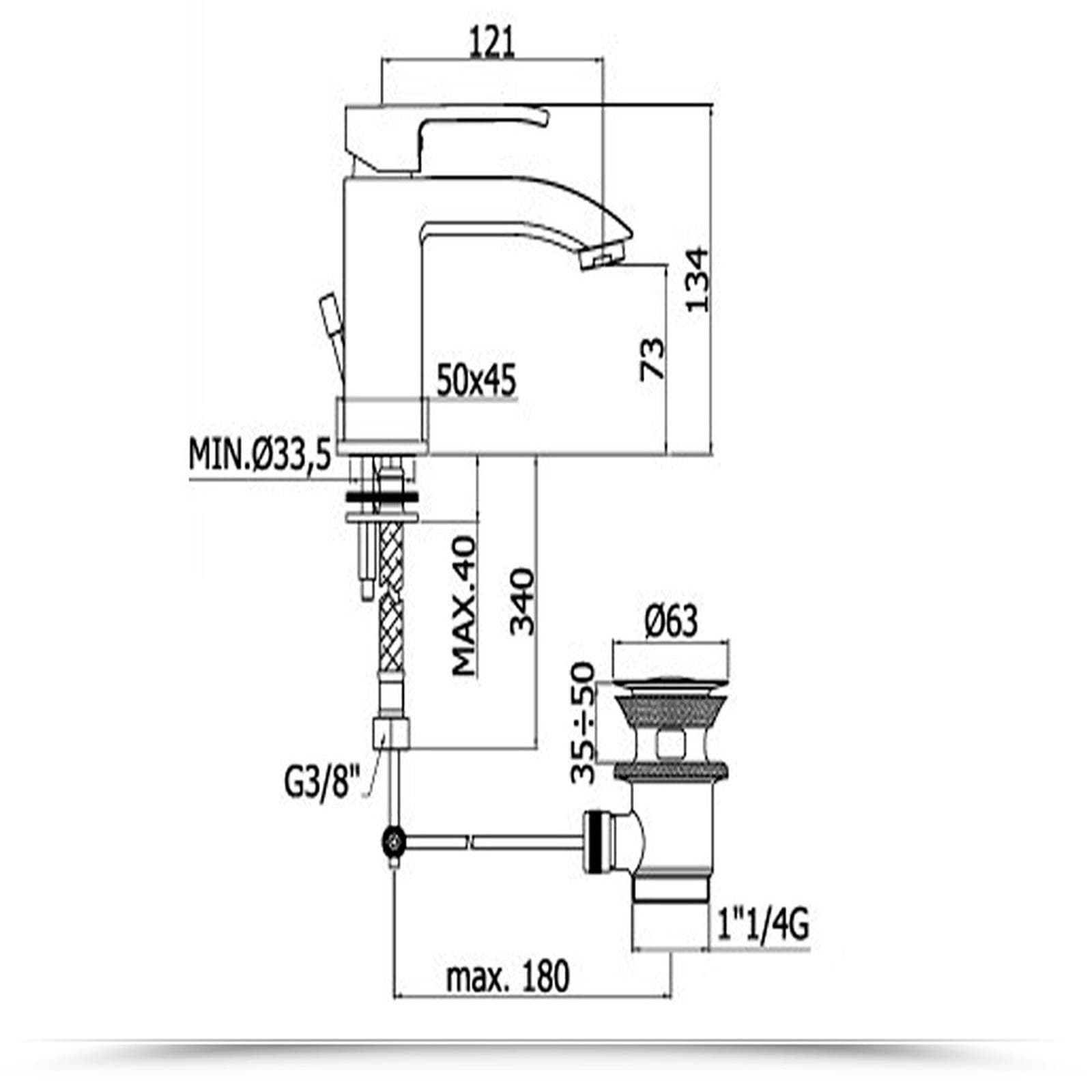 Paffoni Level miscelatore lavabo + bidet con pilette