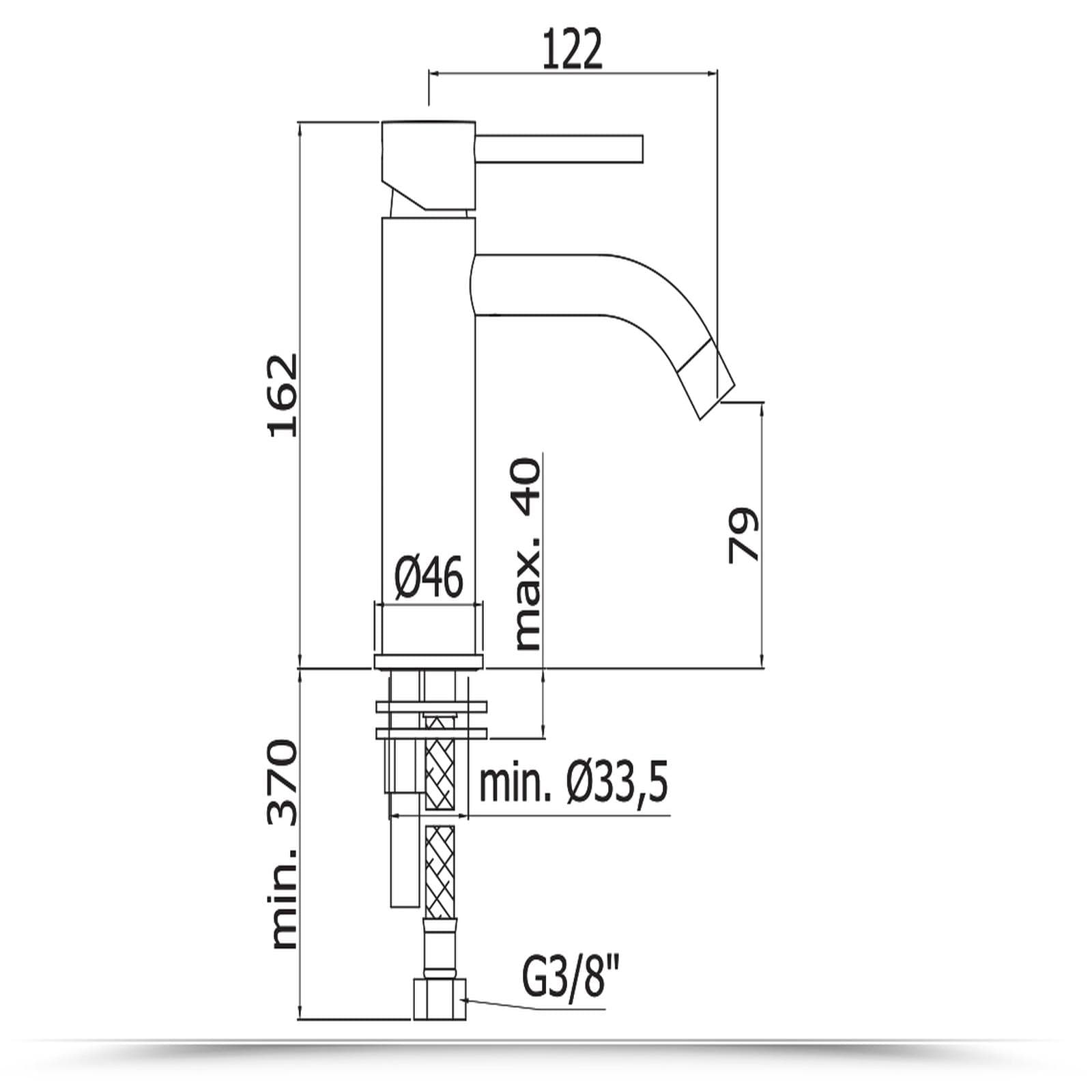 Miscelatore lavabo senza scarico cromato - Light di Paffoni