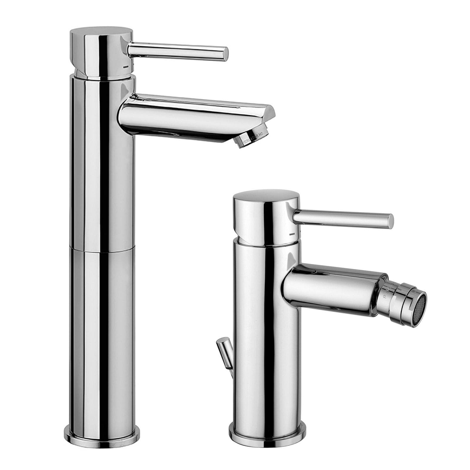 Paffoni Stick miscelatore lavabo alto + bidet con scarico design minimal