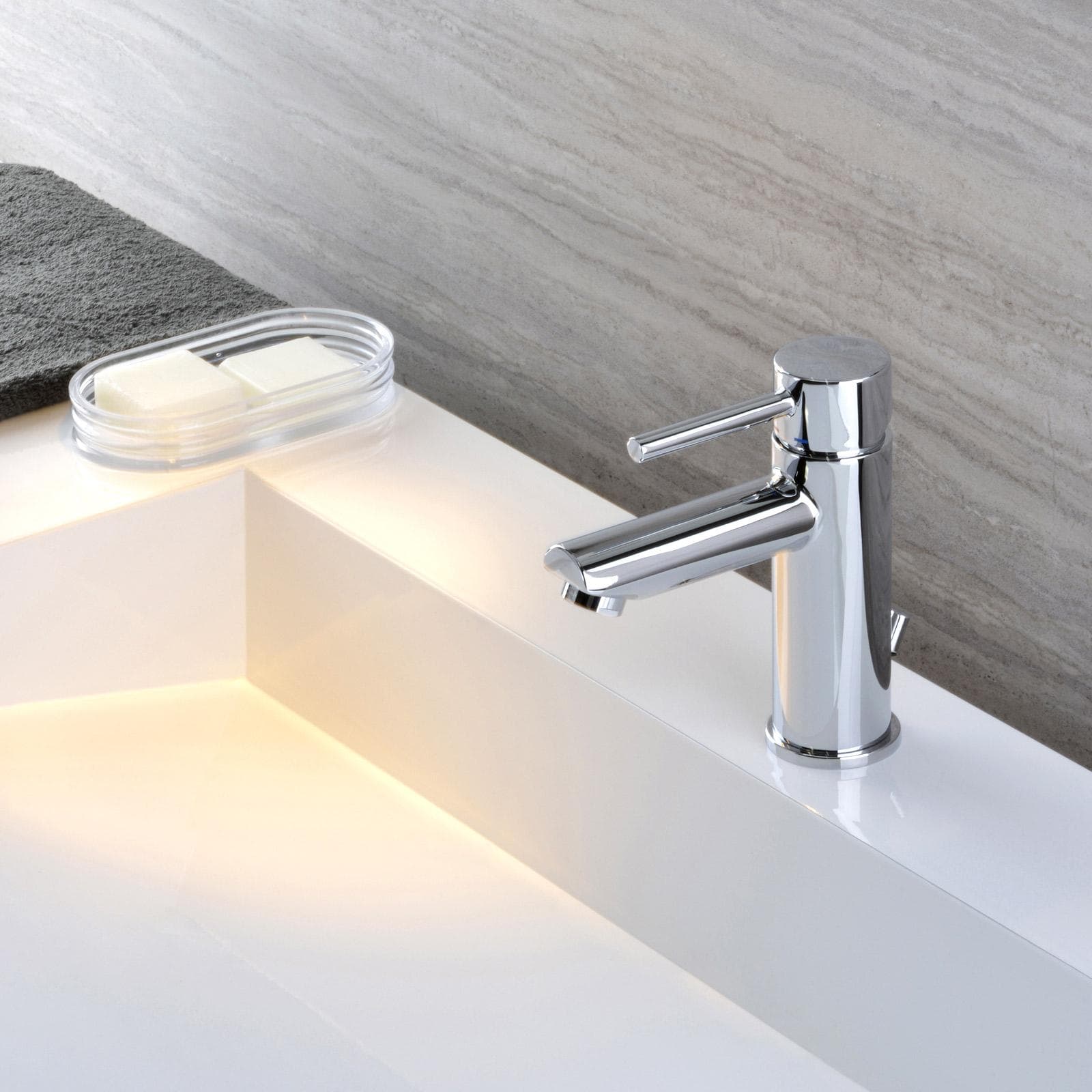 Miscelatore lavabo con scarico automatico cromato - Stick di Paffoni
