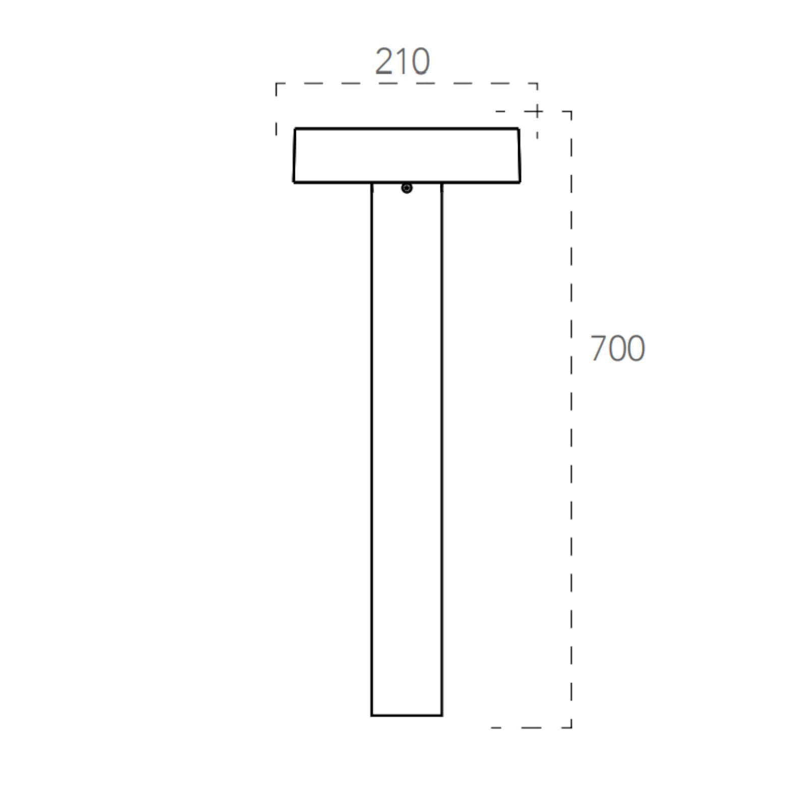 Paletto LED da esterno 21x70 alluminio antracite