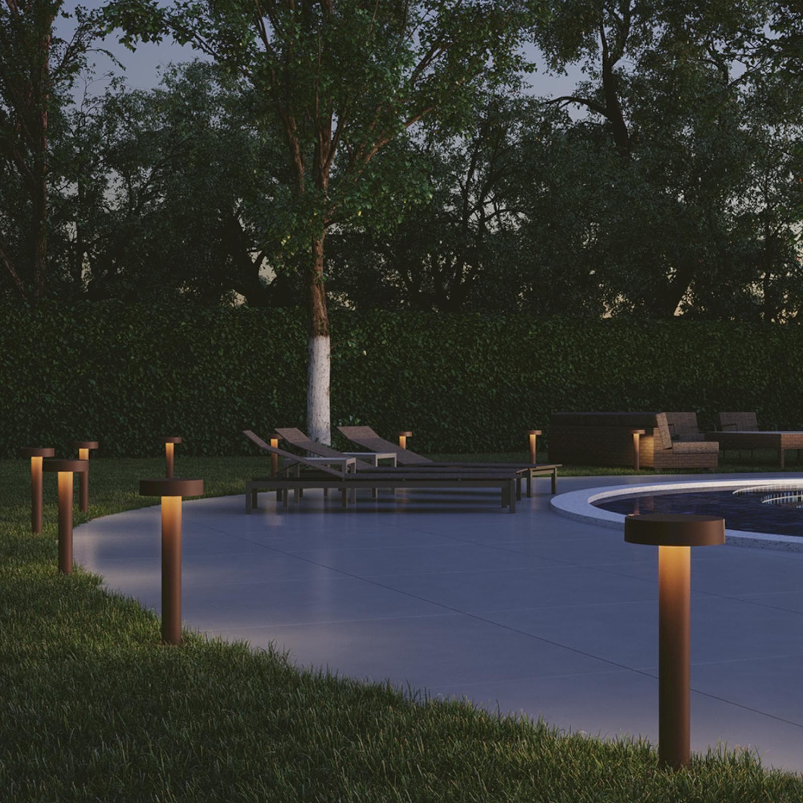 Paletto LED da esterno 21x70 alluminio marrone