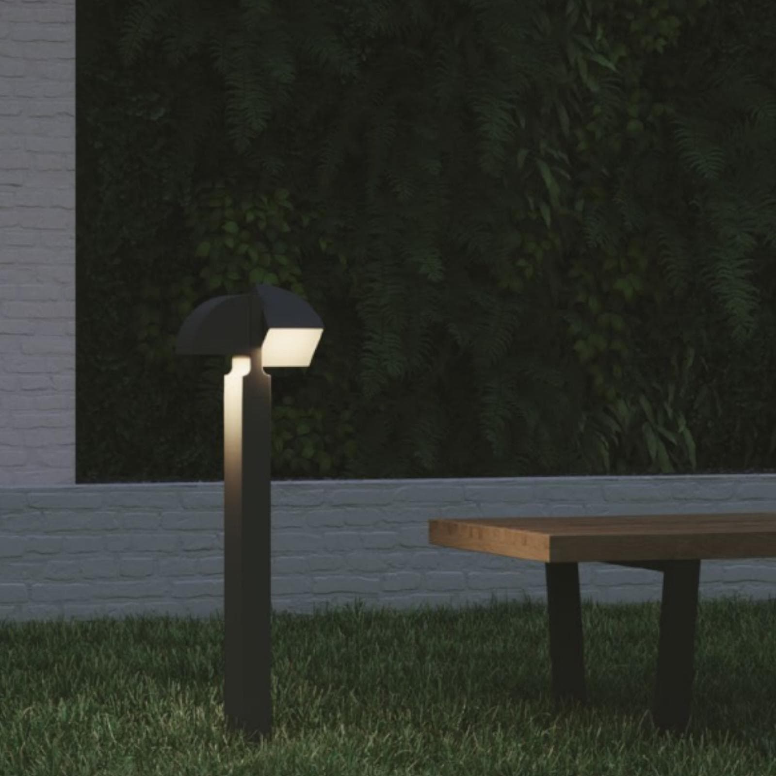 Paletto LED da esterno regolabile 20,2x70 cm in alluminio goffrato antracite