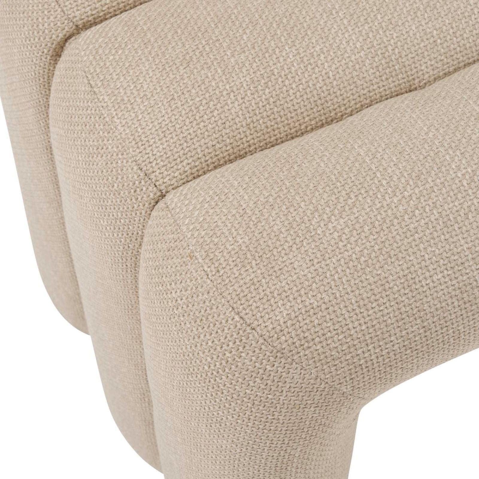 Panca 102x42 cm design ad arco in tessuto effetto maglia beige - Cisco
