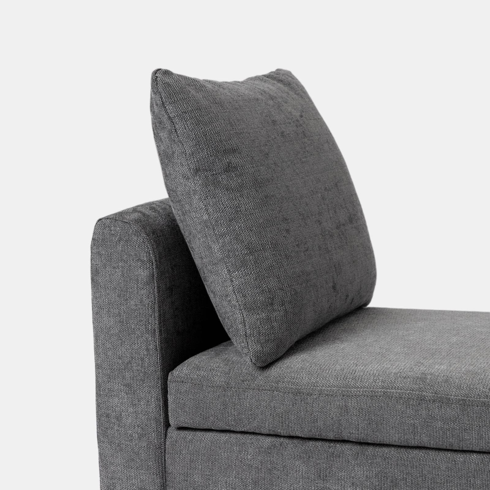 Panca contenitore 151x50h cm in tessuto grigio con cuscini inclusi - Levia