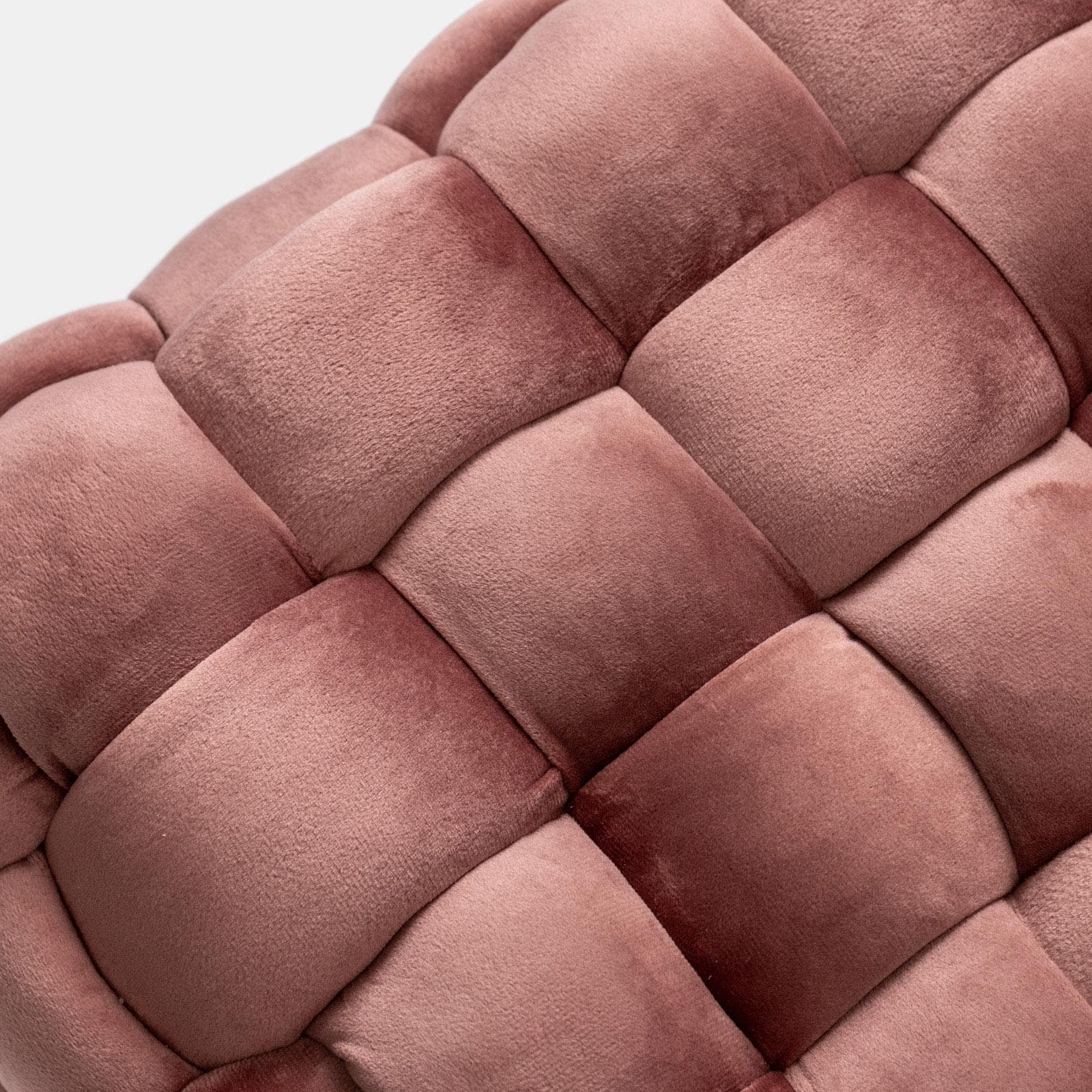 Panca 77x43h cm in velluto intrecciato rosa antico con gambe in metallo oro - Jagger