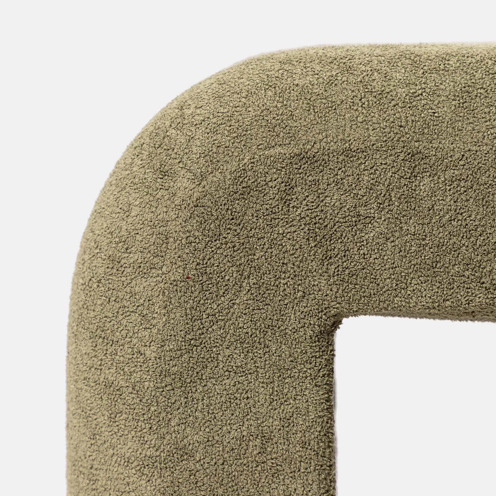 Panca 80x48 cm design ad arco in tessuto micro teddy verde - Rudy