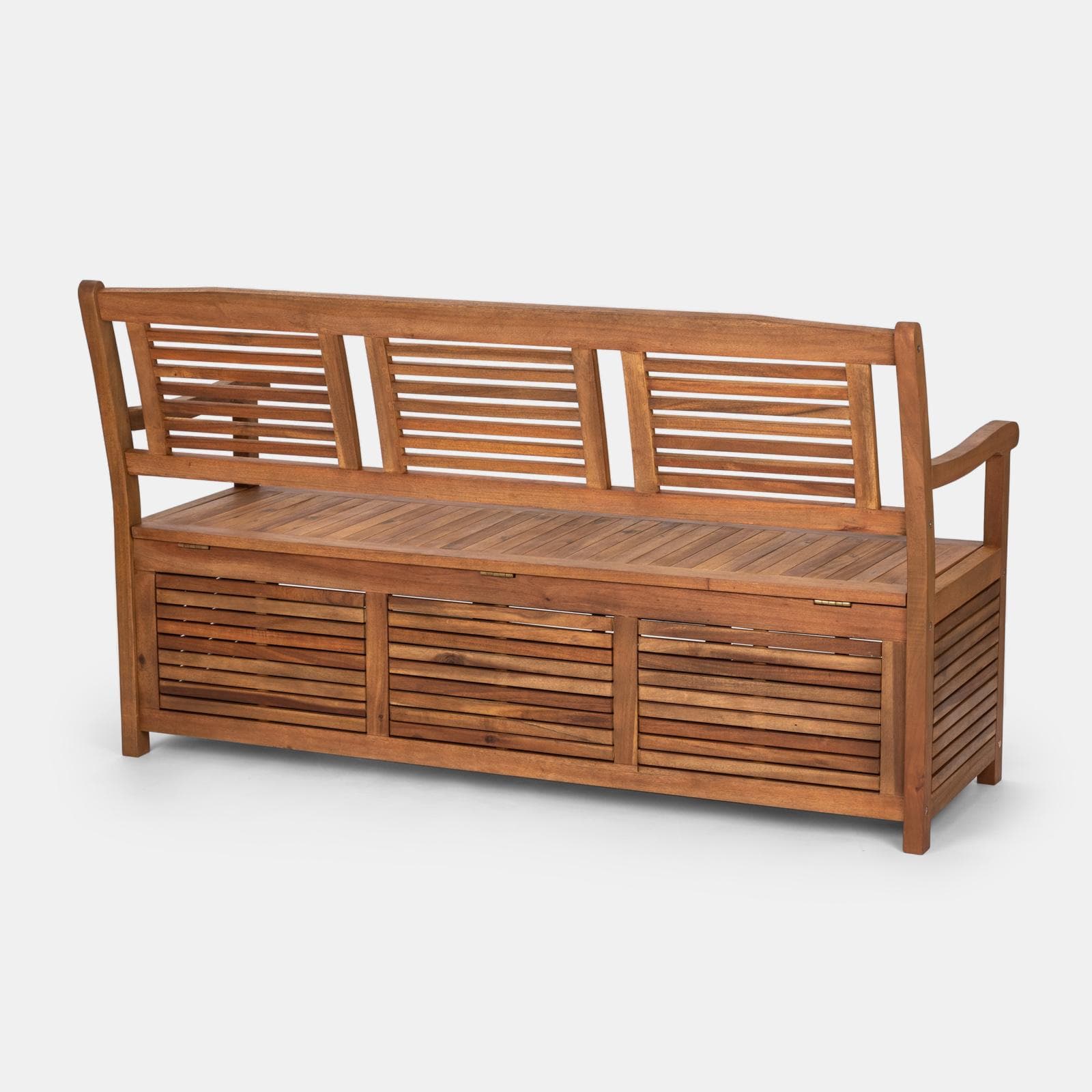 Panca con contenitore 157x90h cm in legno di acacia - Paja