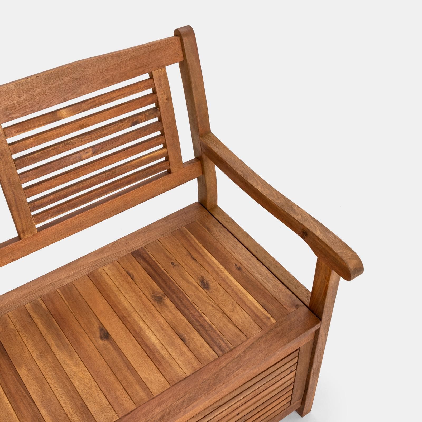 Panca con contenitore 157x90h cm in legno di acacia - Paja
