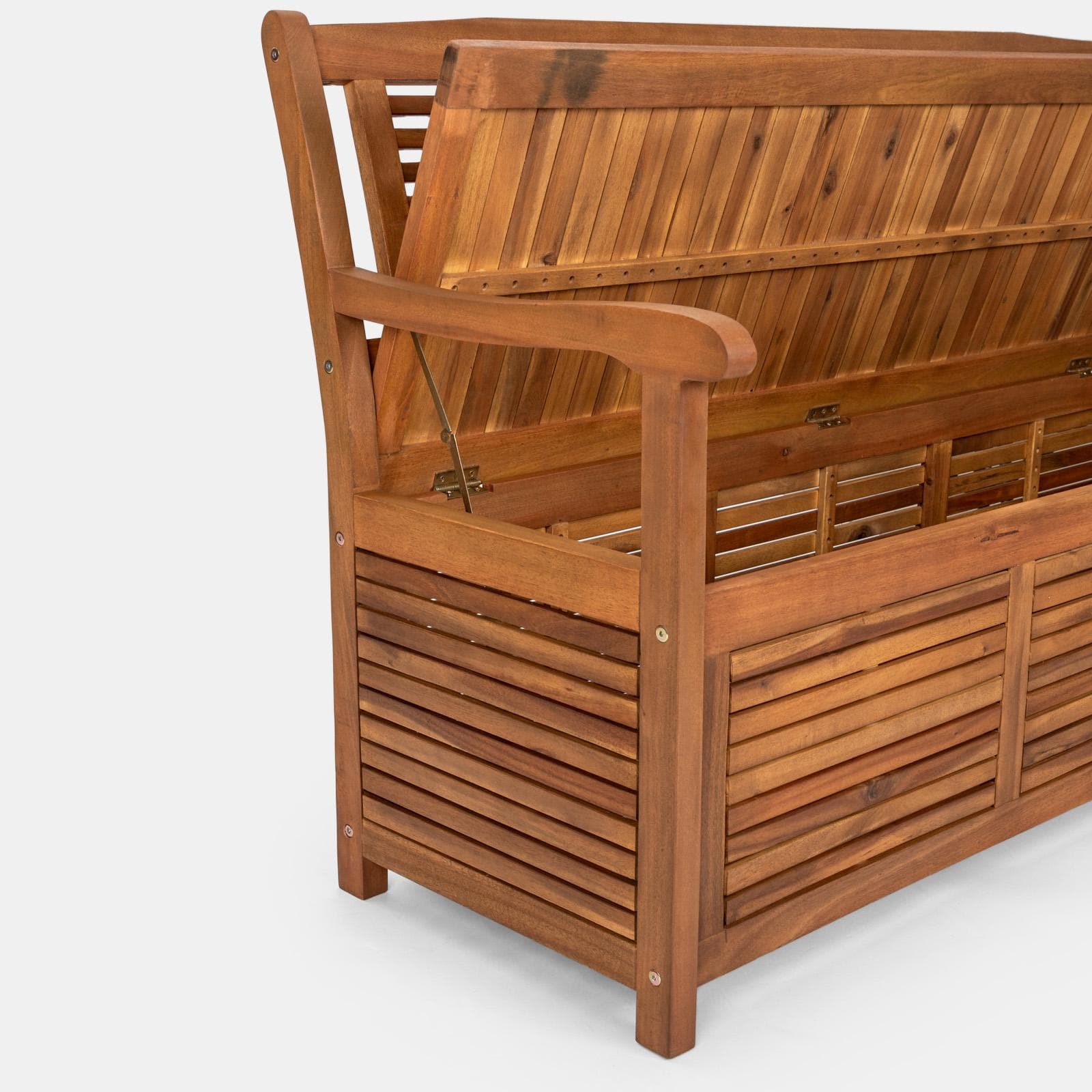 Panca con contenitore 157x90h cm in legno di acacia - Paja